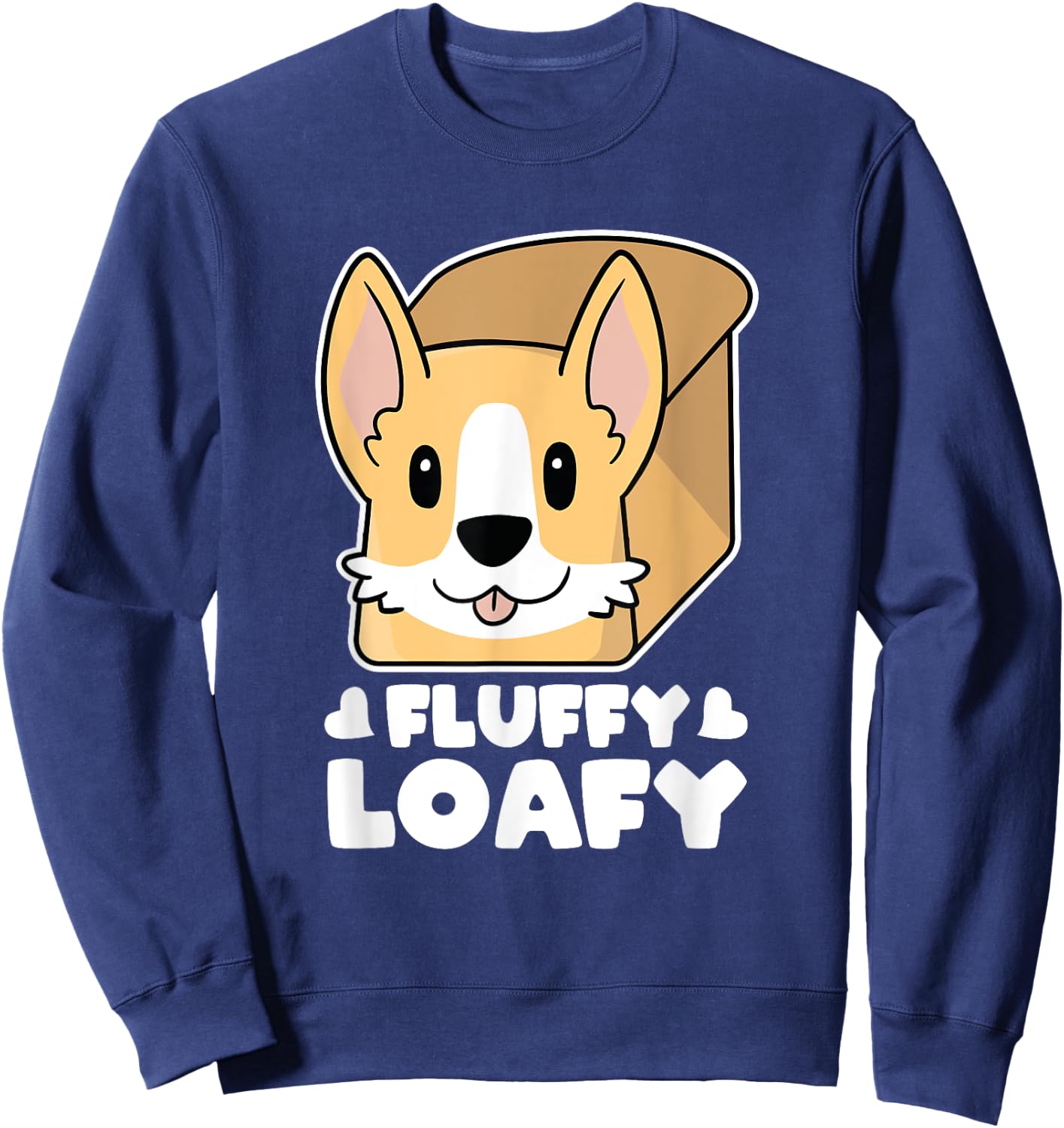 Pembroke Welsh Corgi Butt Bread Fluffy Loafy Kawaii Corgi Sweatshirt - Sweatshirt | Navy