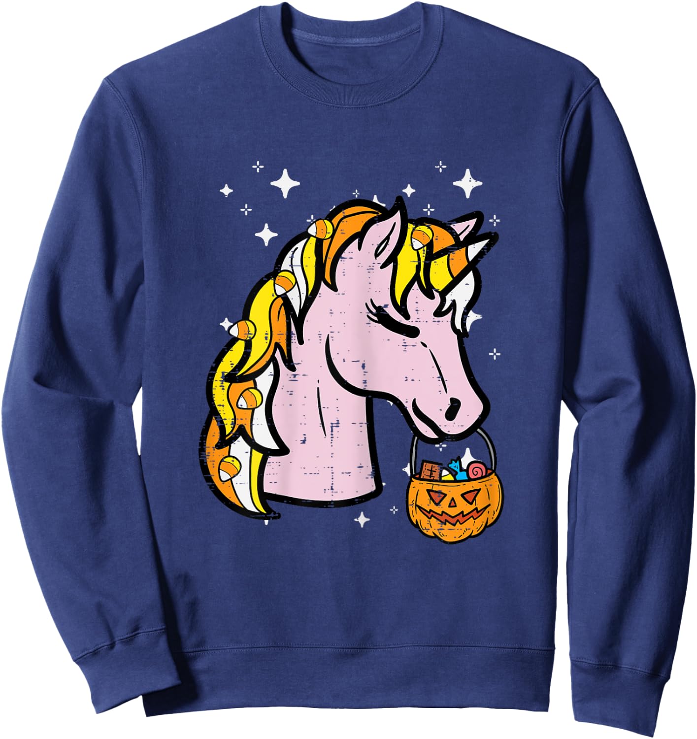 Halloween Unicorn Trick Or Treat Costume Girls Kids Youth Sweatshirt - Sweatshirt | Navy