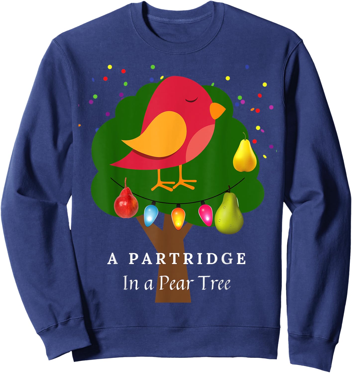 Partridge in a Pear Tree Twelve Days of Christmas Song Sweatshirt - Sweatshirt | Navy