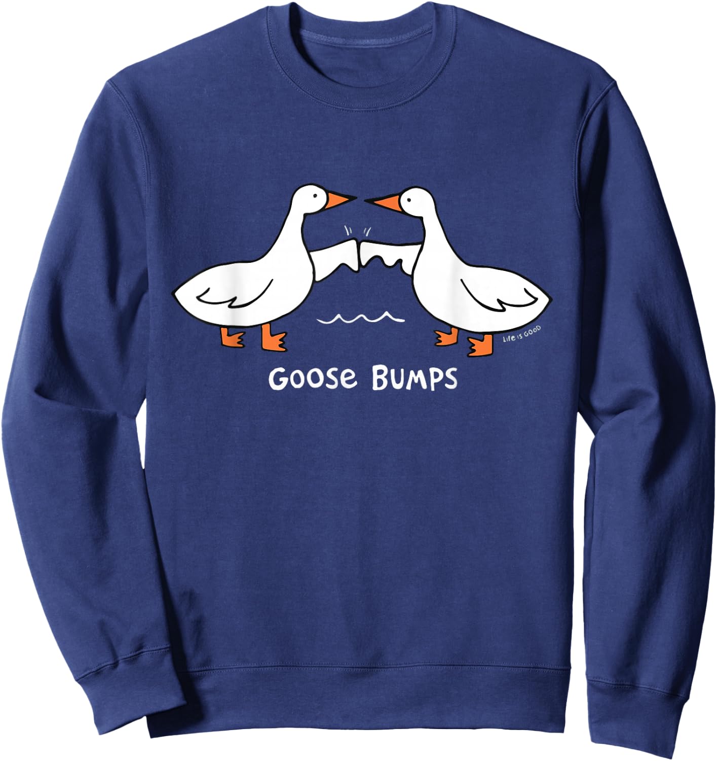 Goose Bumps Goosebumps Funny Geese Fist Bump Pun Sweatshirt - Sweatshirt | Navy