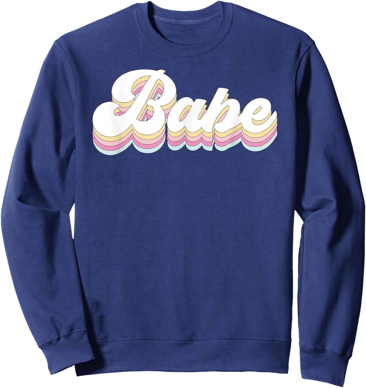 Vintage Retro Babe Bridal Bachelorette Party Matching Gift Small Sweatshirt - Sweatshirt | Navy