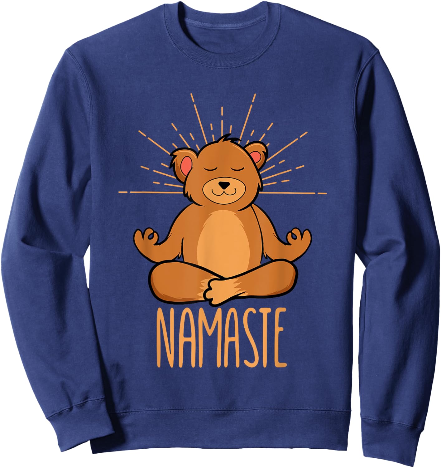 Funny Namaste Bear Meditation Yoga Pose Cute Bear Lover Sweatshirt - Sweatshirt | Navy