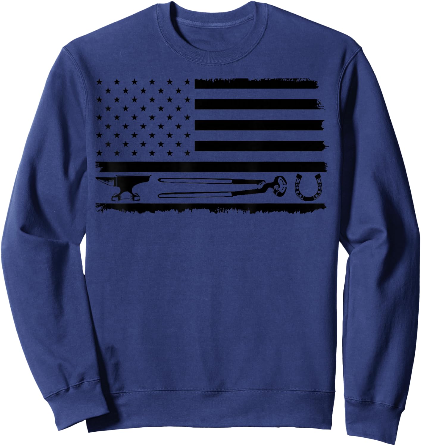 Funny Farrier Gift Cool Farrier Tools American Flag Sweatshirt - Sweatshirt | Navy