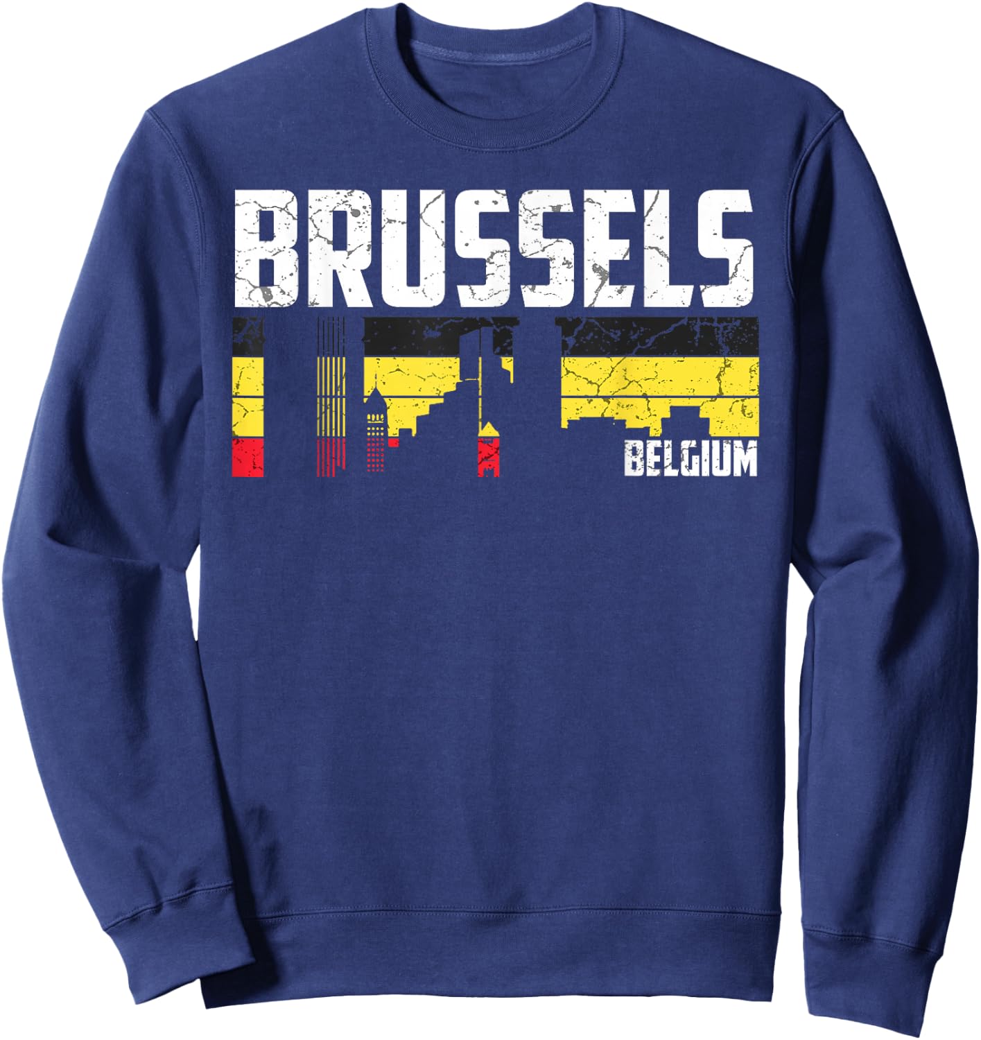 My Brussels Skyline Belgium Home City Souvenir Sweatshirt - Sweatshirt | Navy