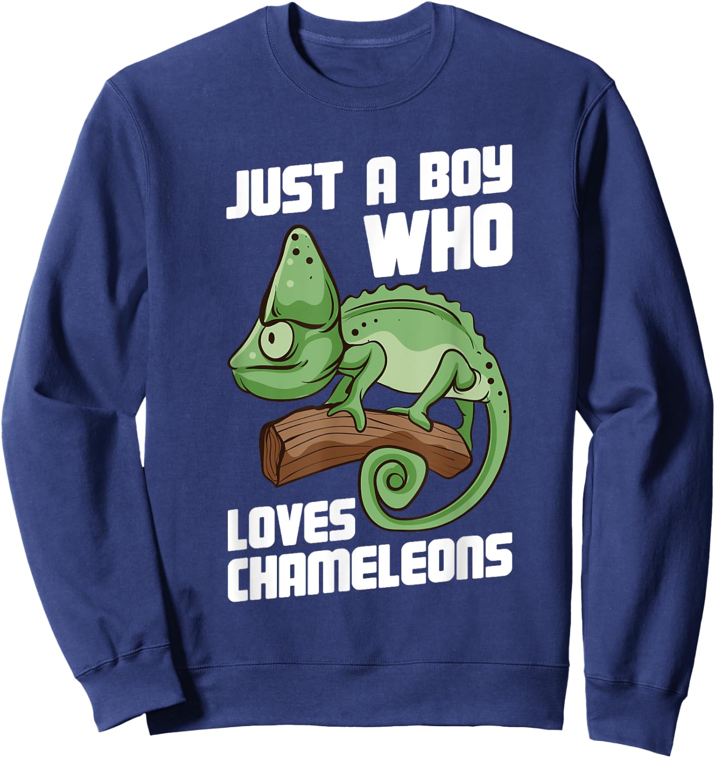 Just a Boy Who Loves Chameleons Cute Lizard Chameleon Sweatshirt - Sweatshirt | Navy