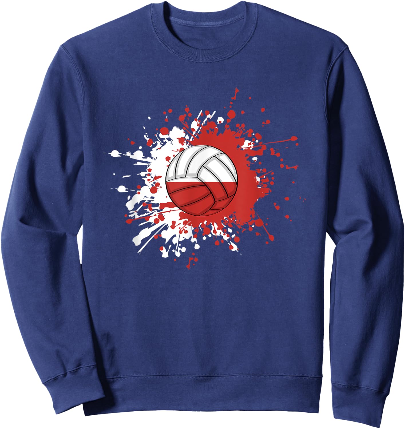 Polish Volleyball With The Flag Of Poland Sweatshirt - Sweatshirt | Navy