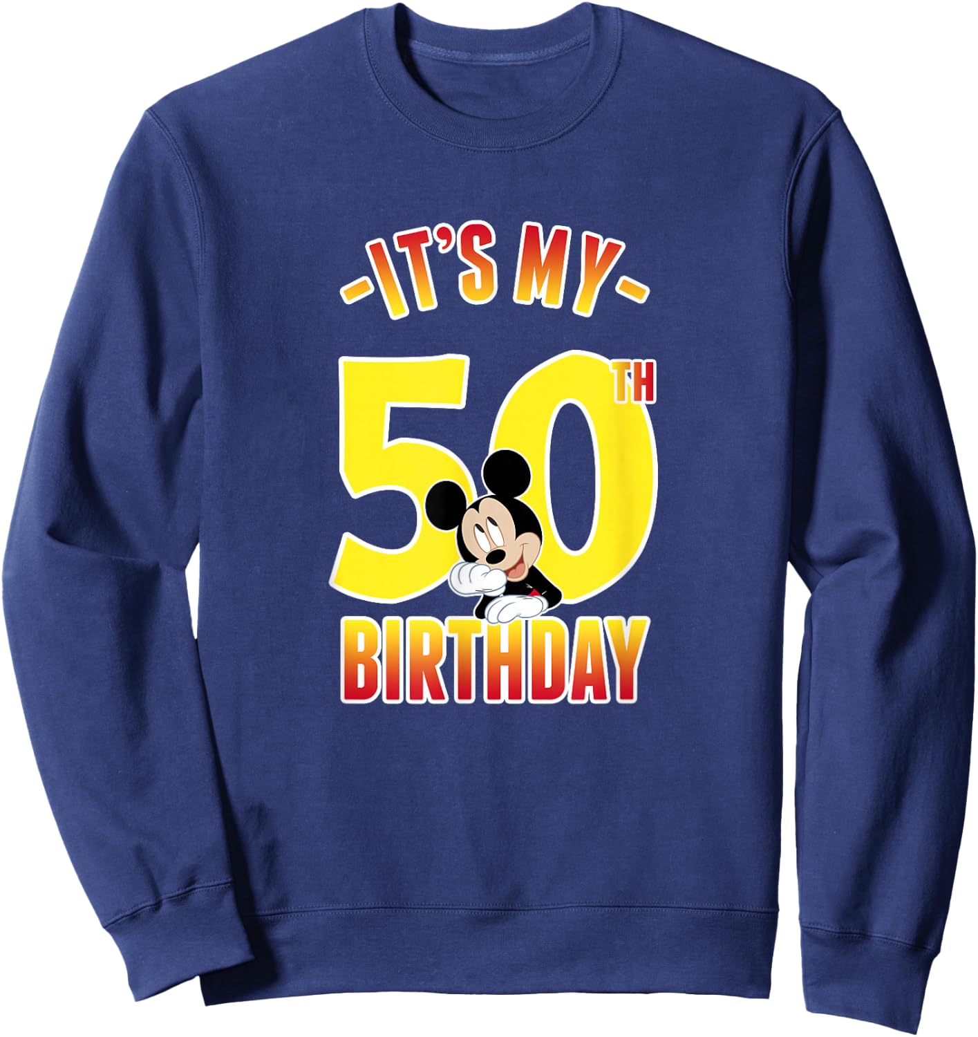 Disney Mickey Mouse It's My 50th Birthday Gradient Portrait Sweatshirt - Sweatshirt | Navy