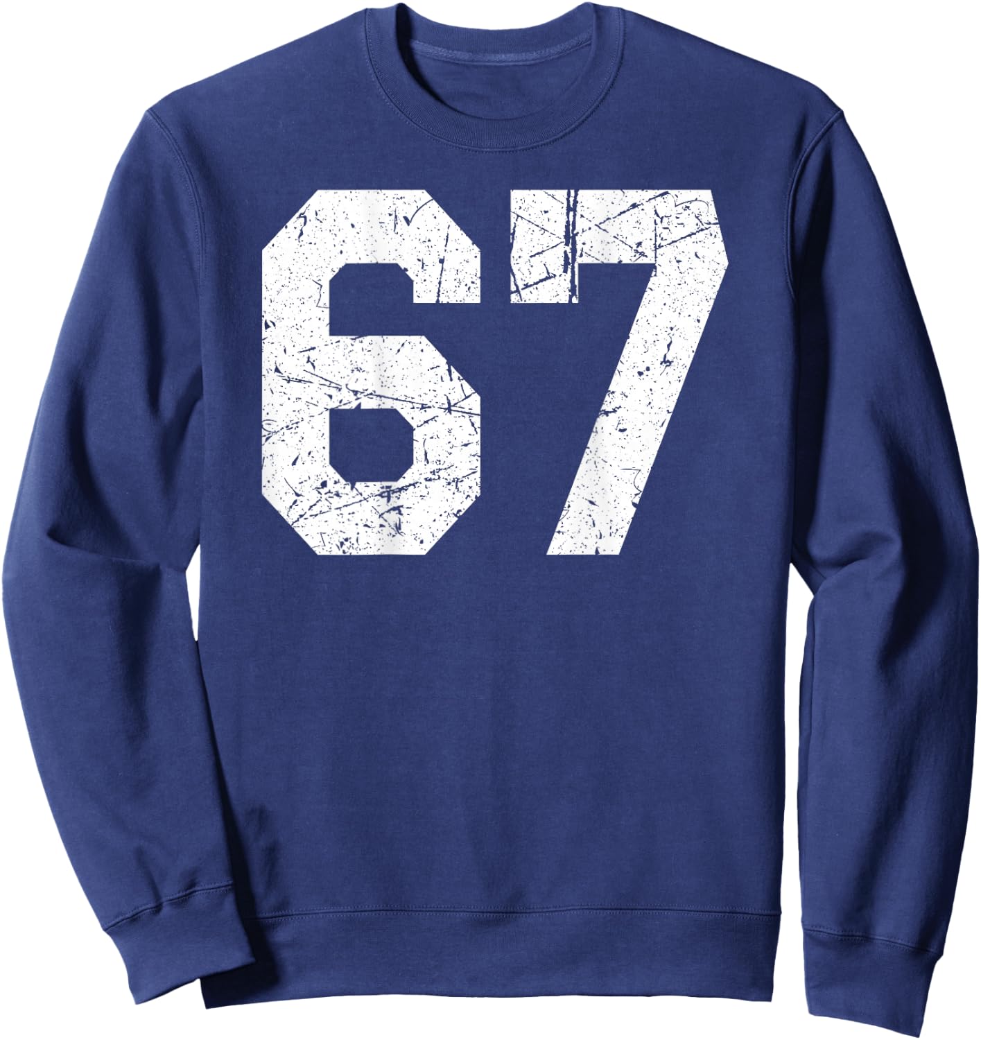Number #67 Jersey Uniform Athletic Style Sports Graphic Sweatshirt - Sweatshirt | Navy
