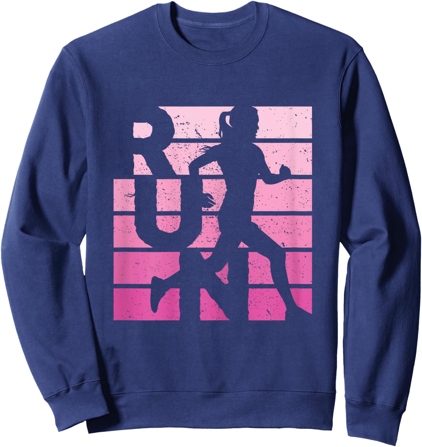 Retro RUN Runner Jogger Marathon Vintage for Girls Women Sweatshirt - Sweatshirt | Navy