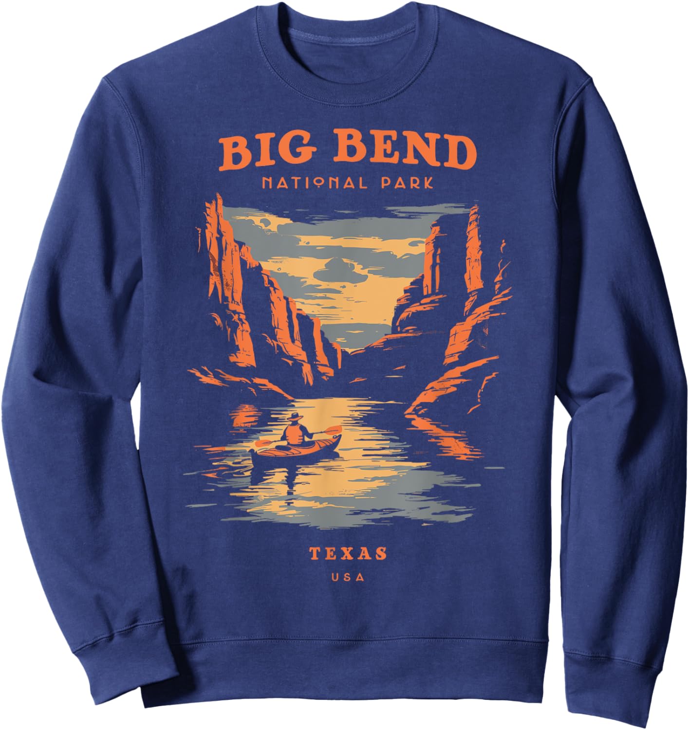 Big Bend National Park Texas Retro Vintage Sweatshirt - Sweatshirt | Navy