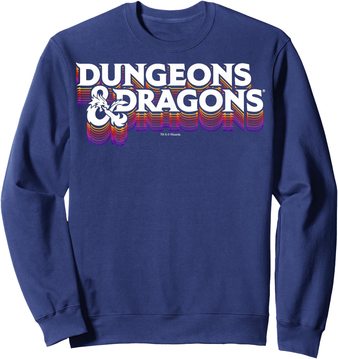 Dungeons & Dragons Retro Logo Stack Sweatshirt - Sweatshirt | Navy
