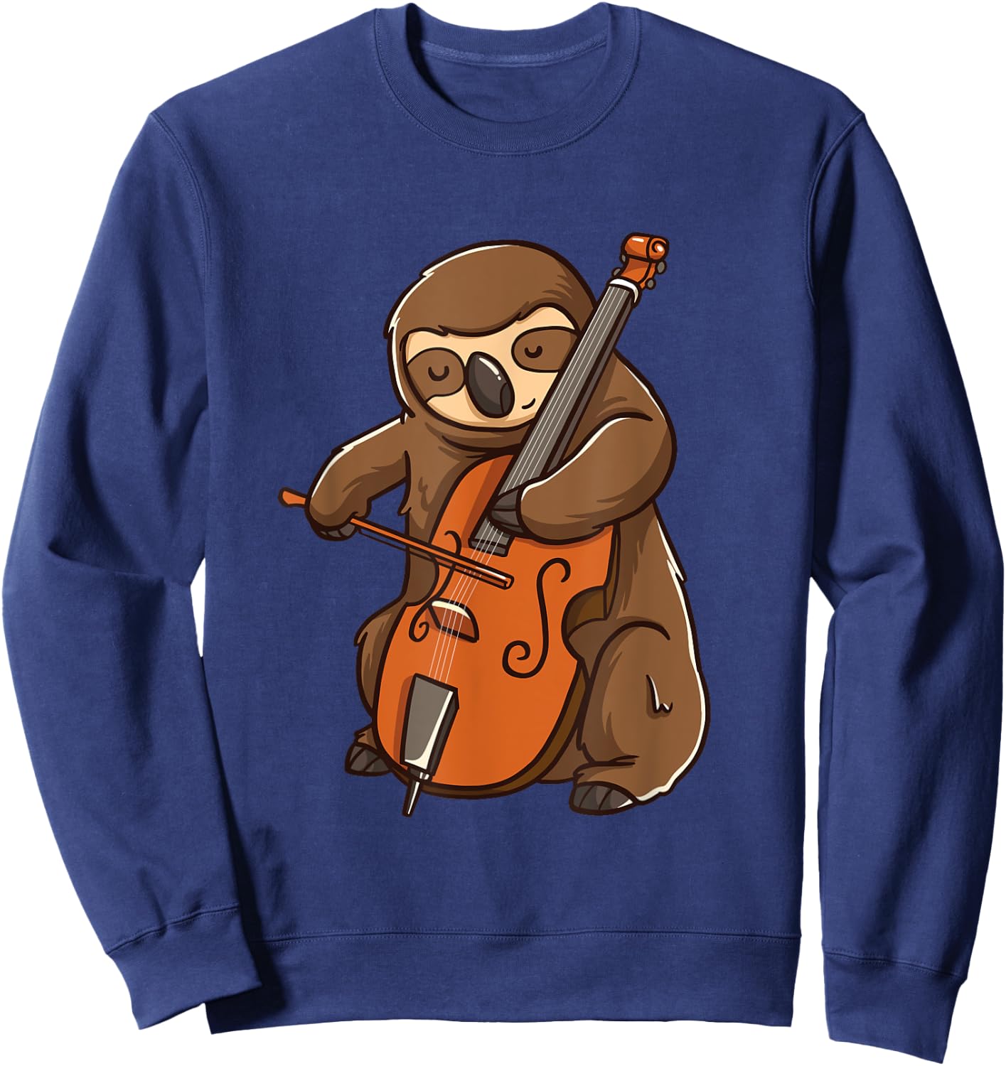 Cellist Sloth Cello Player Orchestra Music Animal Gift Sweatshirt - Sweatshirt | Navy