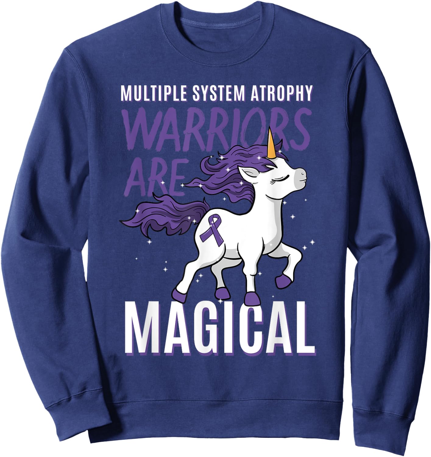 Multiple System Atrophy Unicorn Neurodegenerative Disorder Sweatshirt - Sweatshirt | Navy