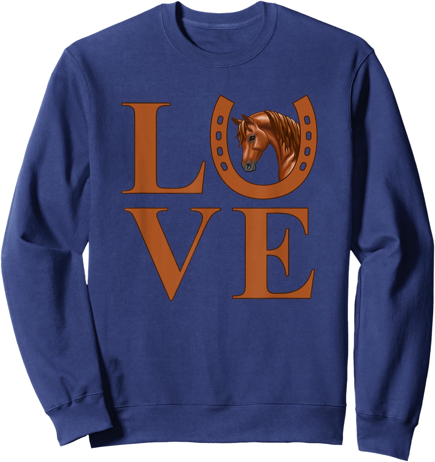 I Love Chestnut Arabian Horses Sweatshirt - Sweatshirt | Navy