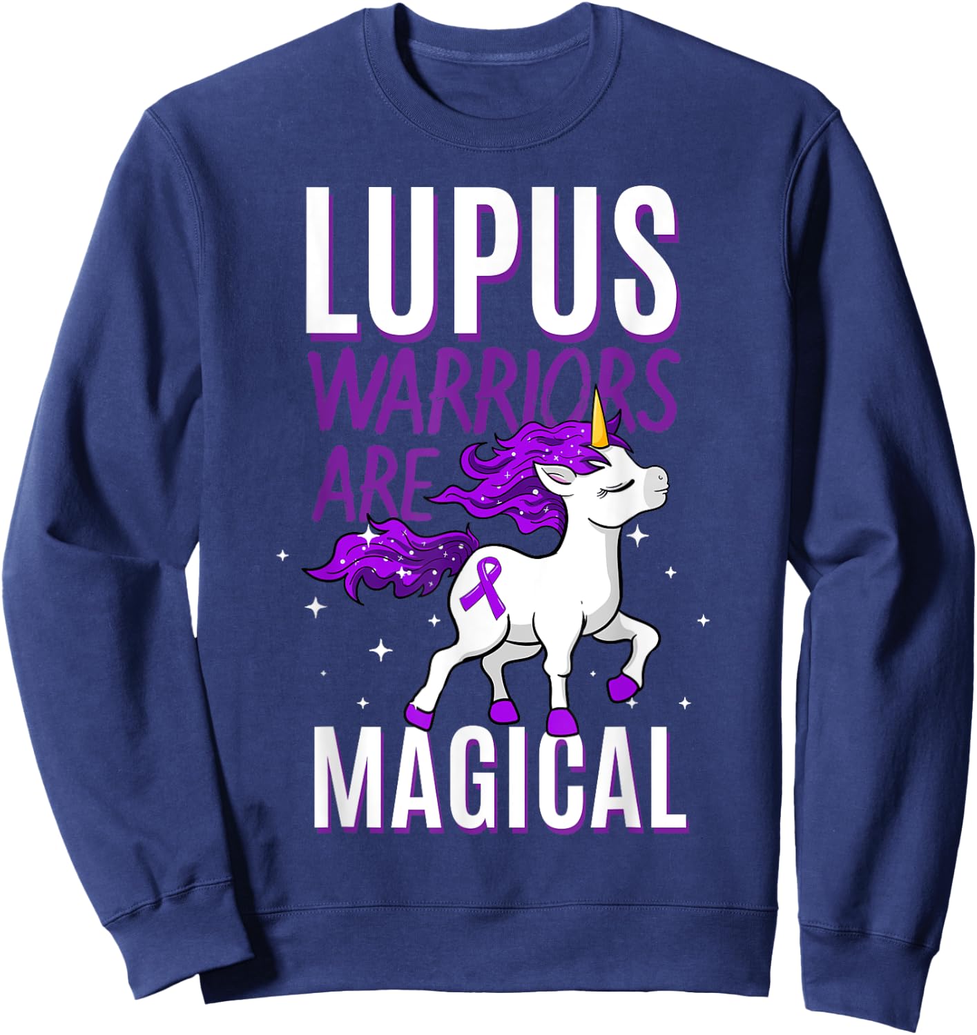 Lupus Warrior Magical Unicorn Autoimmune Disease Malar Rash Sweatshirt - Sweatshirt | Navy