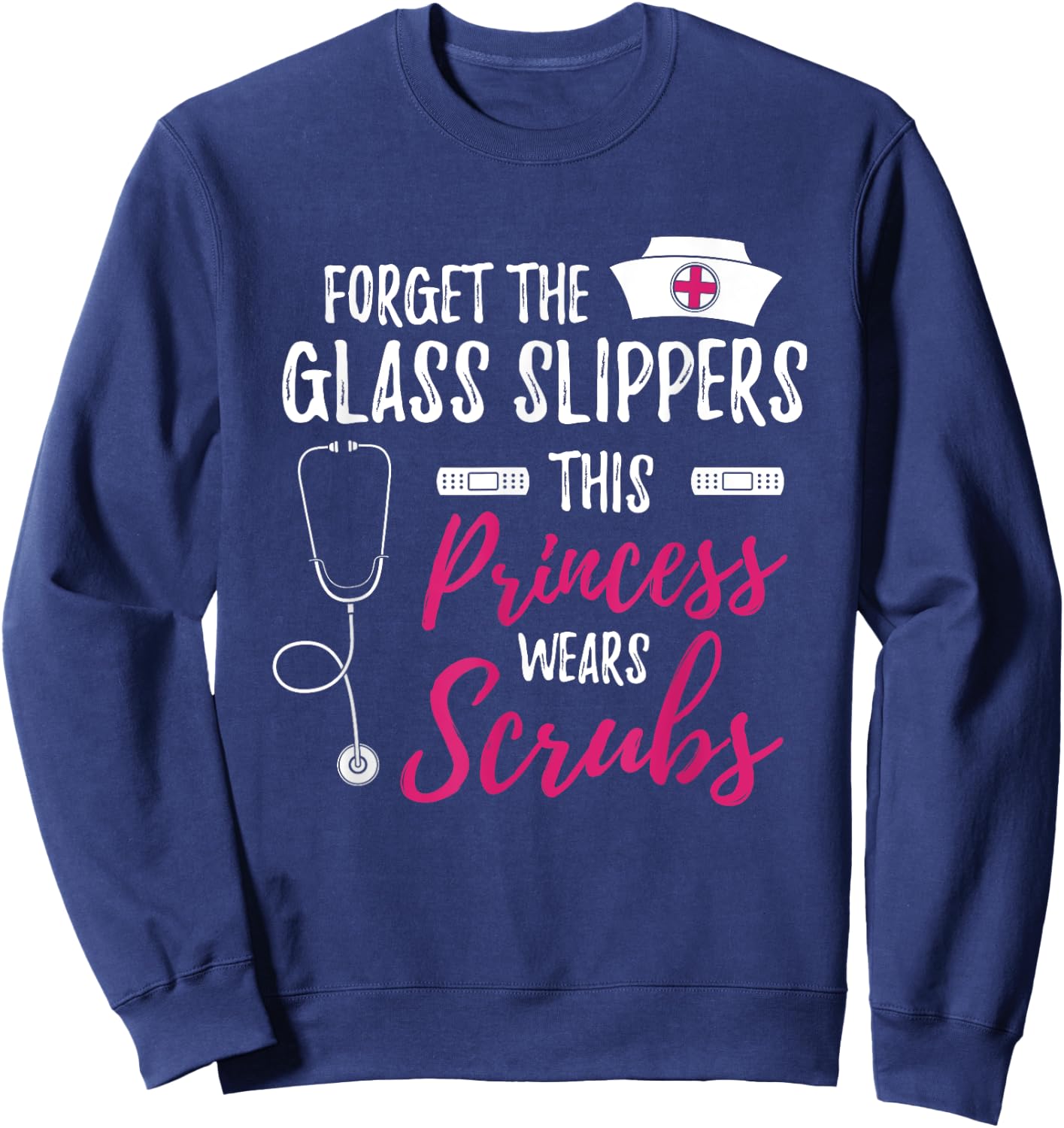 Medical Nursery Hospital Healthcare Stethoscope Funny Nurse Sweatshirt - Sweatshirt | Navy
