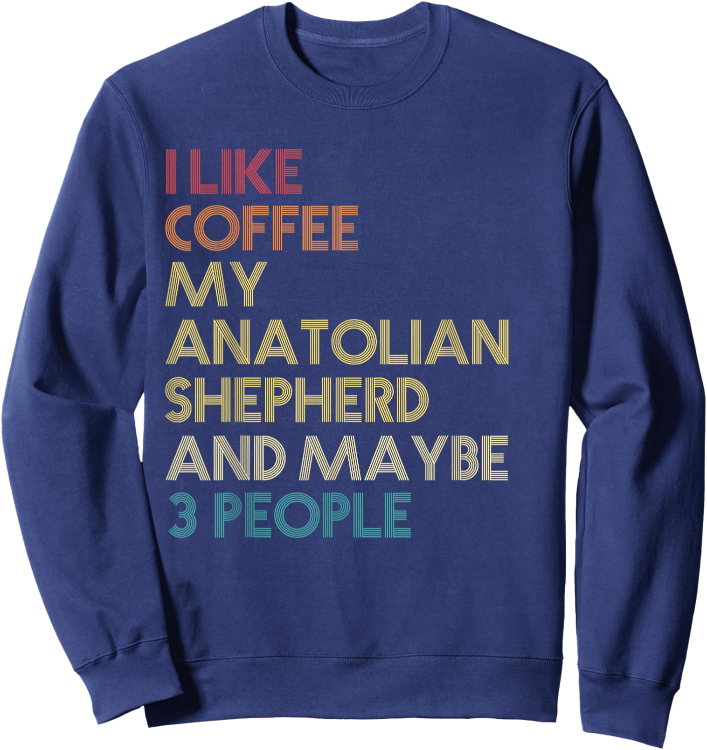Anatolian Shepherd Dog Owner Coffee Lovers Quote Gift Retro Sweatshirt - Sweatshirt | Navy