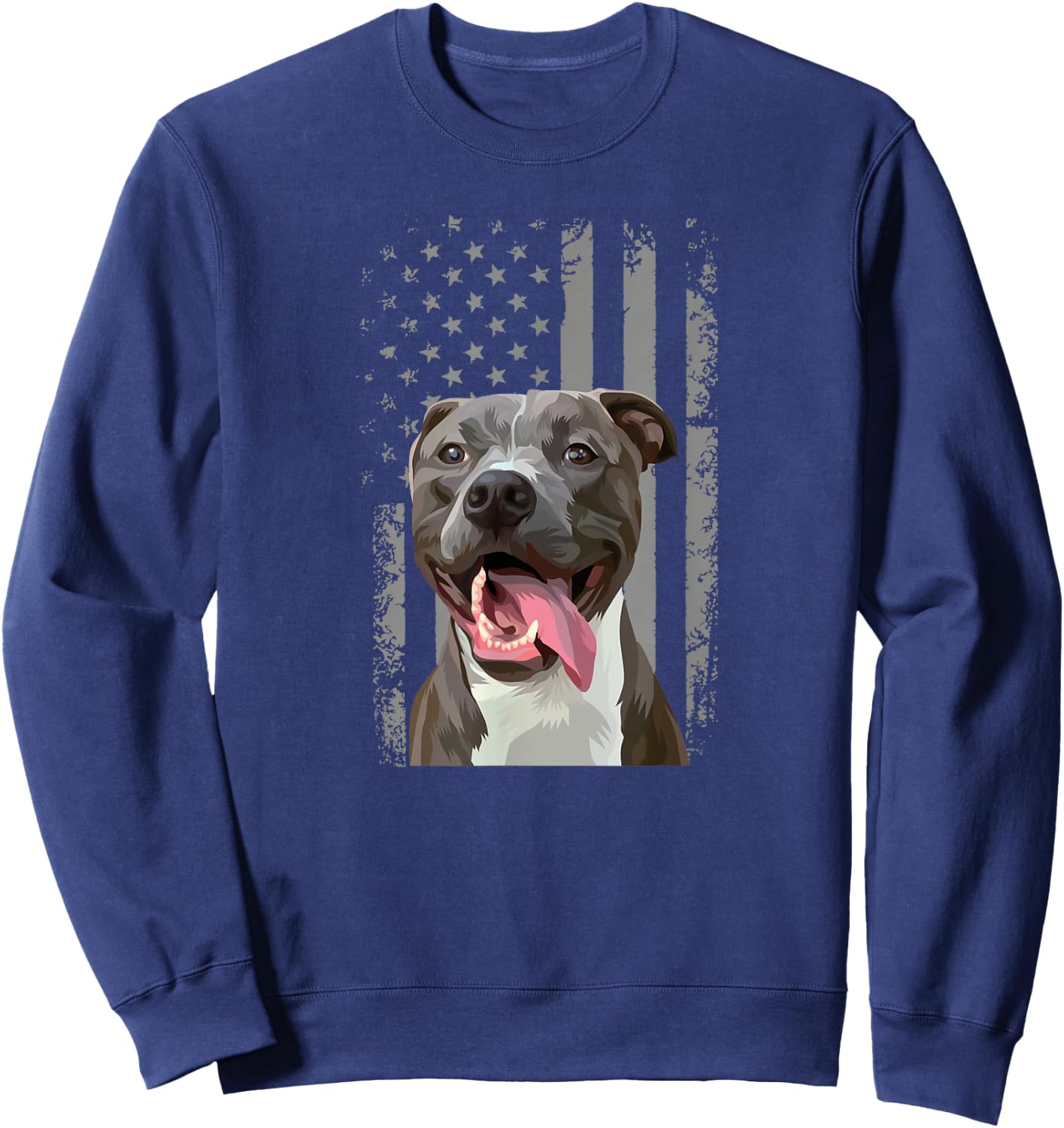 Pitbull Flag Pitbull Pit Bull Dog Sweatshirt - Sweatshirt | Navy