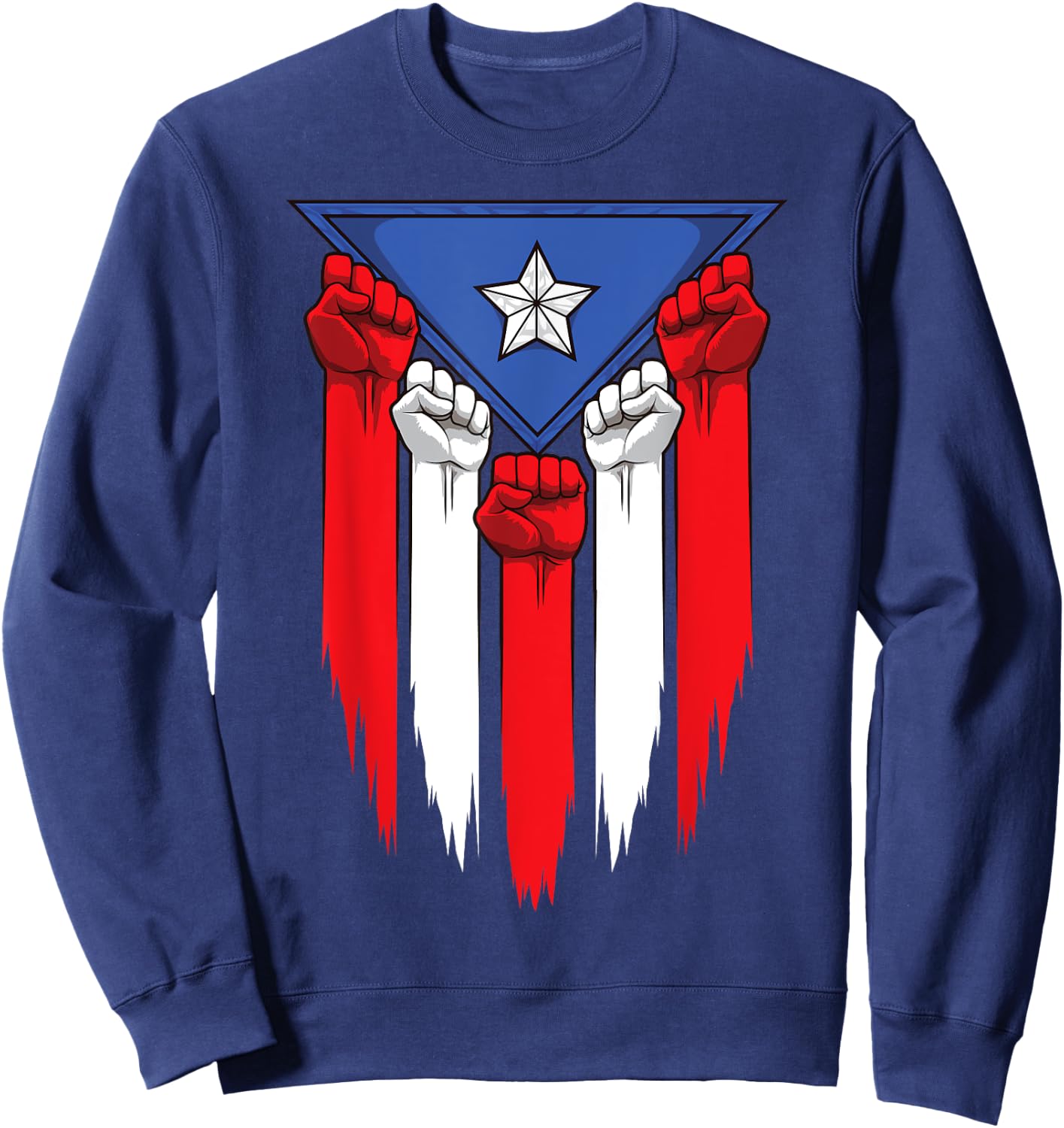Boricua Fists - Puerto Rico Flag - Proud Puerto Rican Sweatshirt - Sweatshirt | Navy