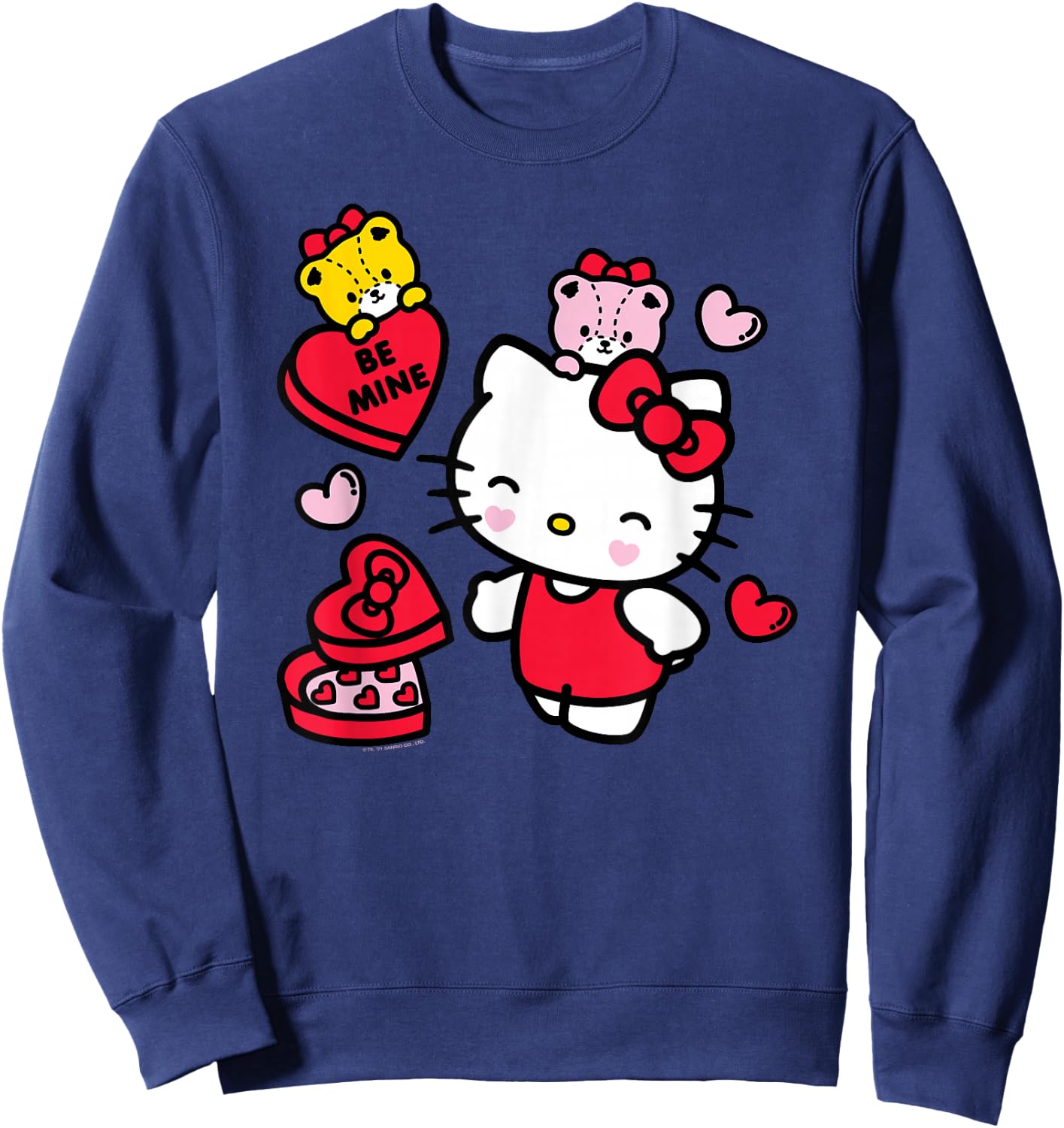 Hello Kitty Be Mine Candy Gifts Valentine's Sweatshirt - Sweatshirt | Navy