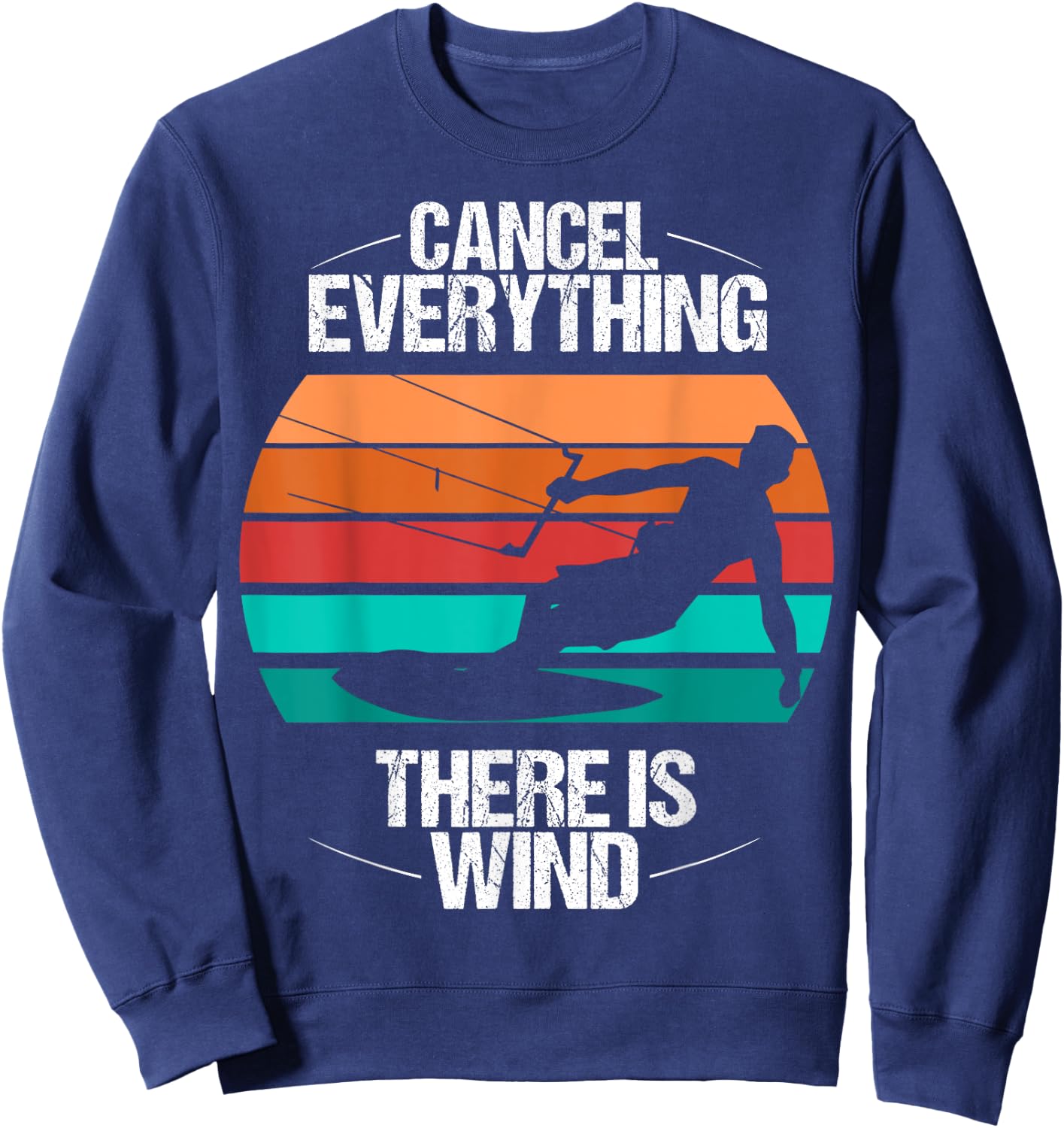 Kitesurf Kiteboarder Vintage Kite Kitesurfing Kiteboarding Sweatshirt - Sweatshirt | Navy