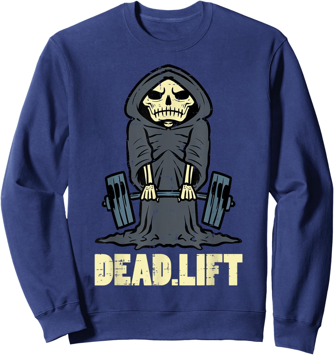 Workout Skeleton Deadlift Gym Training Exercise Men Women Sweatshirt - Sweatshirt | Navy