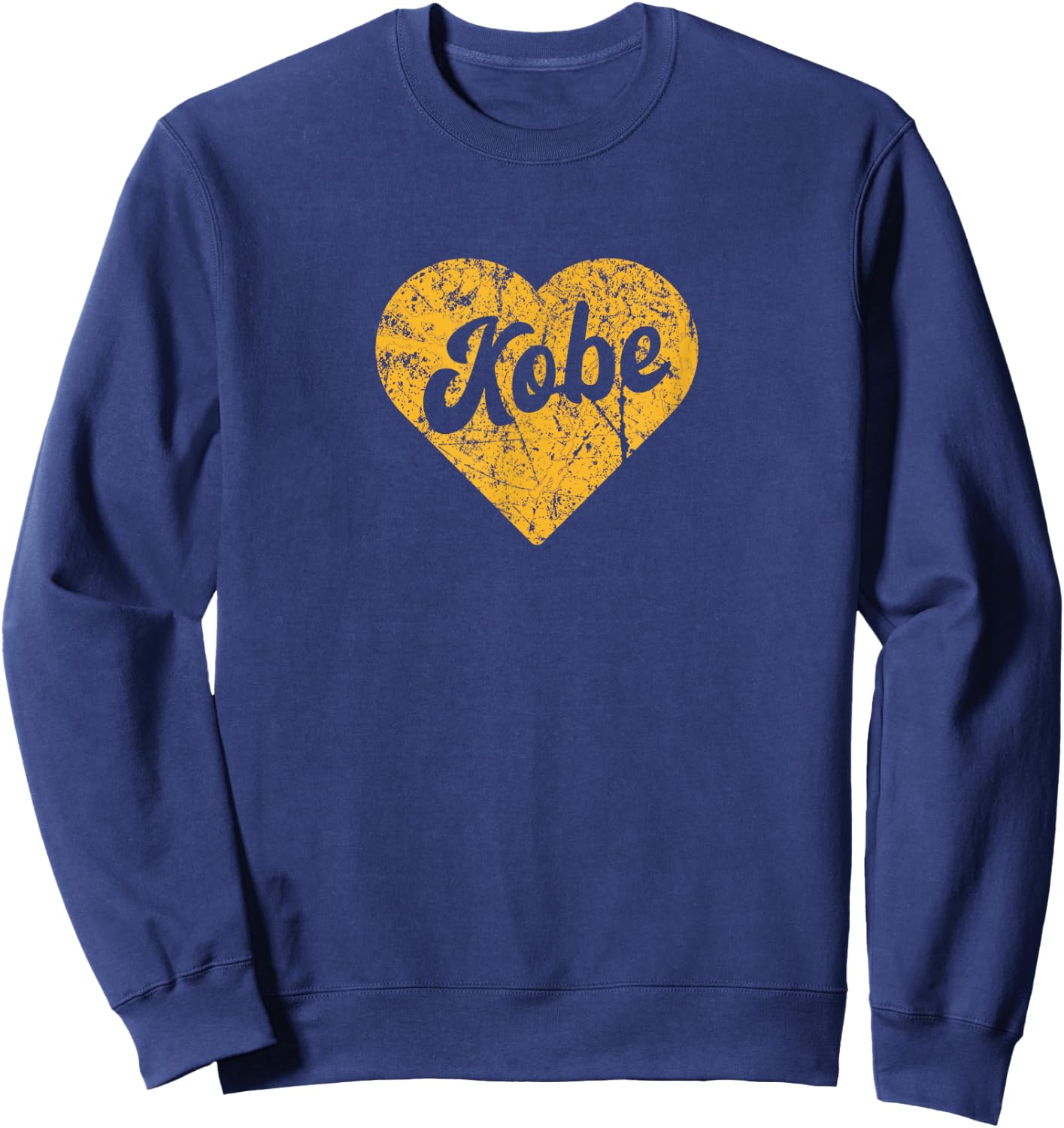 Popular Name Gift | I Love Kobe | First Name Gold Heart Sweatshirt - Sweatshirt | Navy