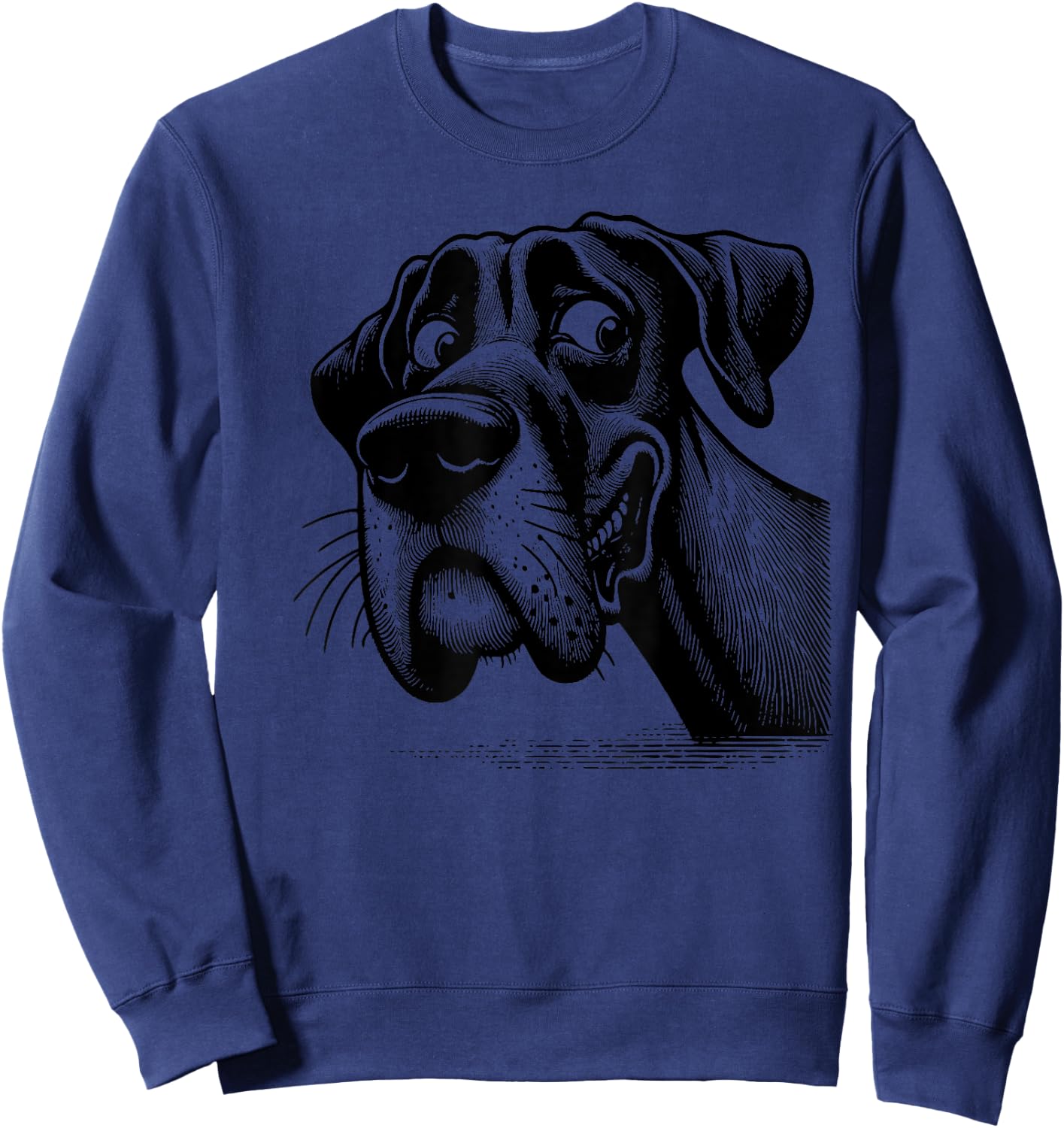 Goofy Giant Adorable Large Gentle Dog Lover Great Dane Women Girls Kids Sweatshirt - Sweatshirt | Navy