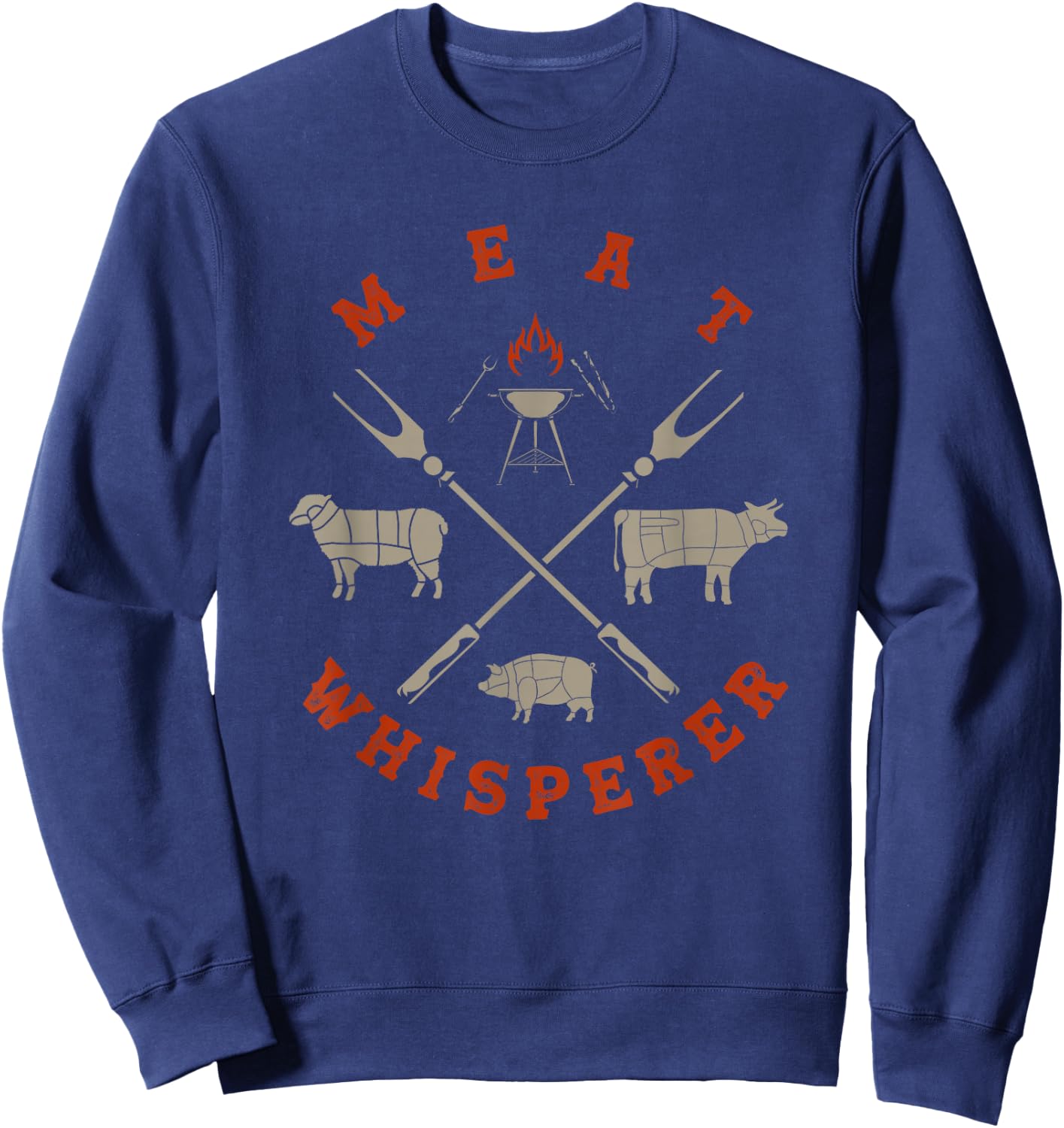 Smoked BBQ Grilling Meat Smoking Meat Whisperer Barbecue Sweatshirt - Sweatshirt | Navy
