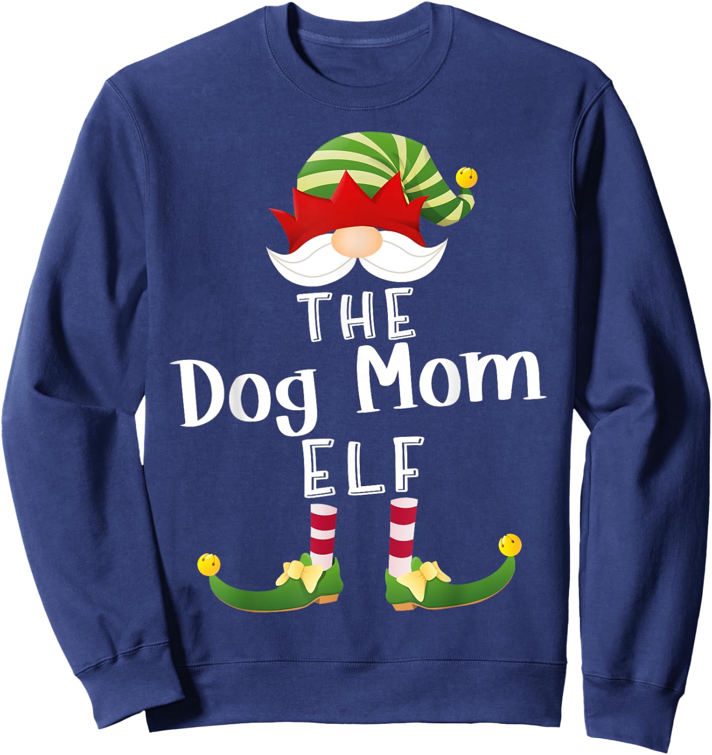 Dog Mom Elf Group Christmas Funny Pajama Party Women Sweatshirt - Sweatshirt | Navy