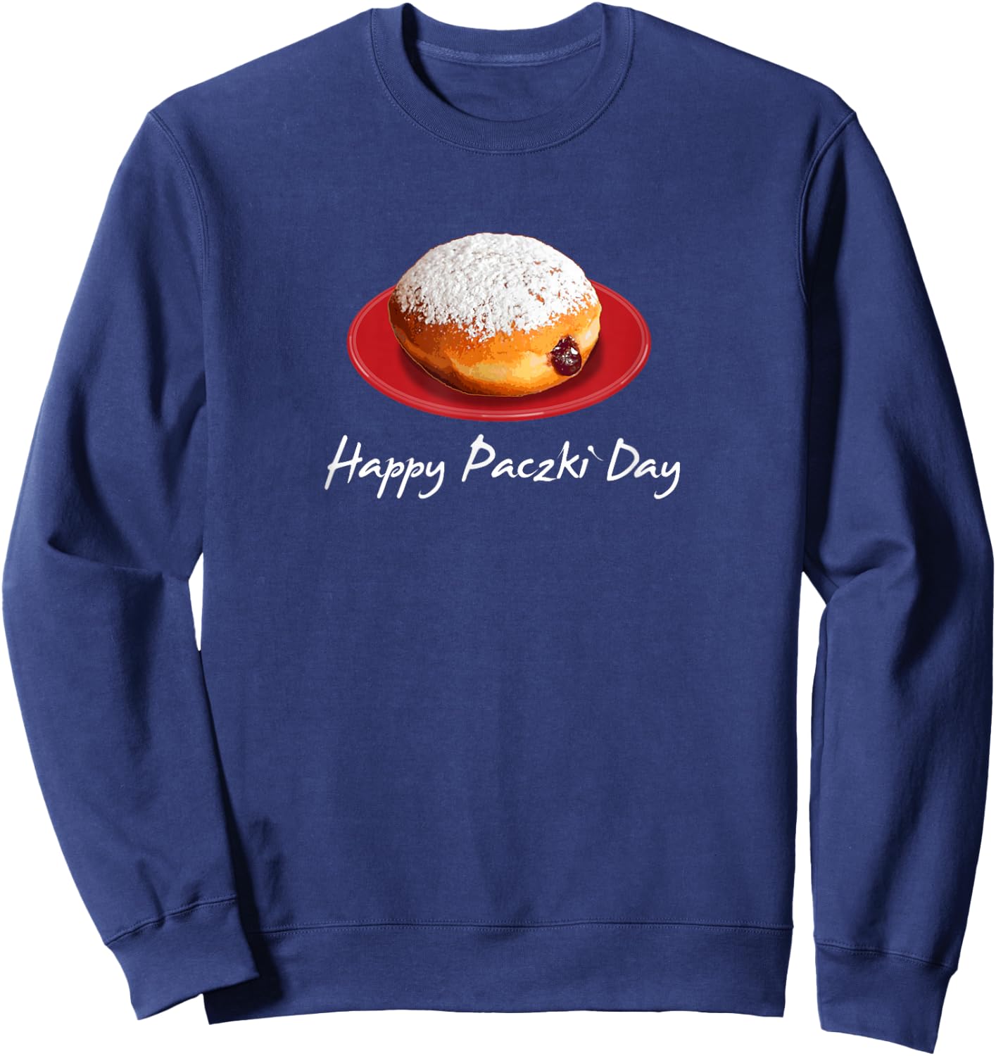 Polish Jelly Filled Donut Fat Tuesday Sweatshirt - Sweatshirt | Navy