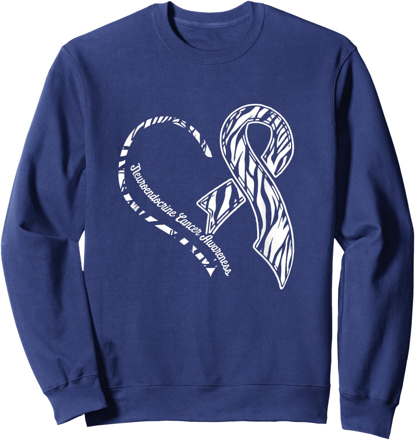 Neuroendocrine Cancer Survivor Heart Warrior Sweatshirt - Sweatshirt | Navy