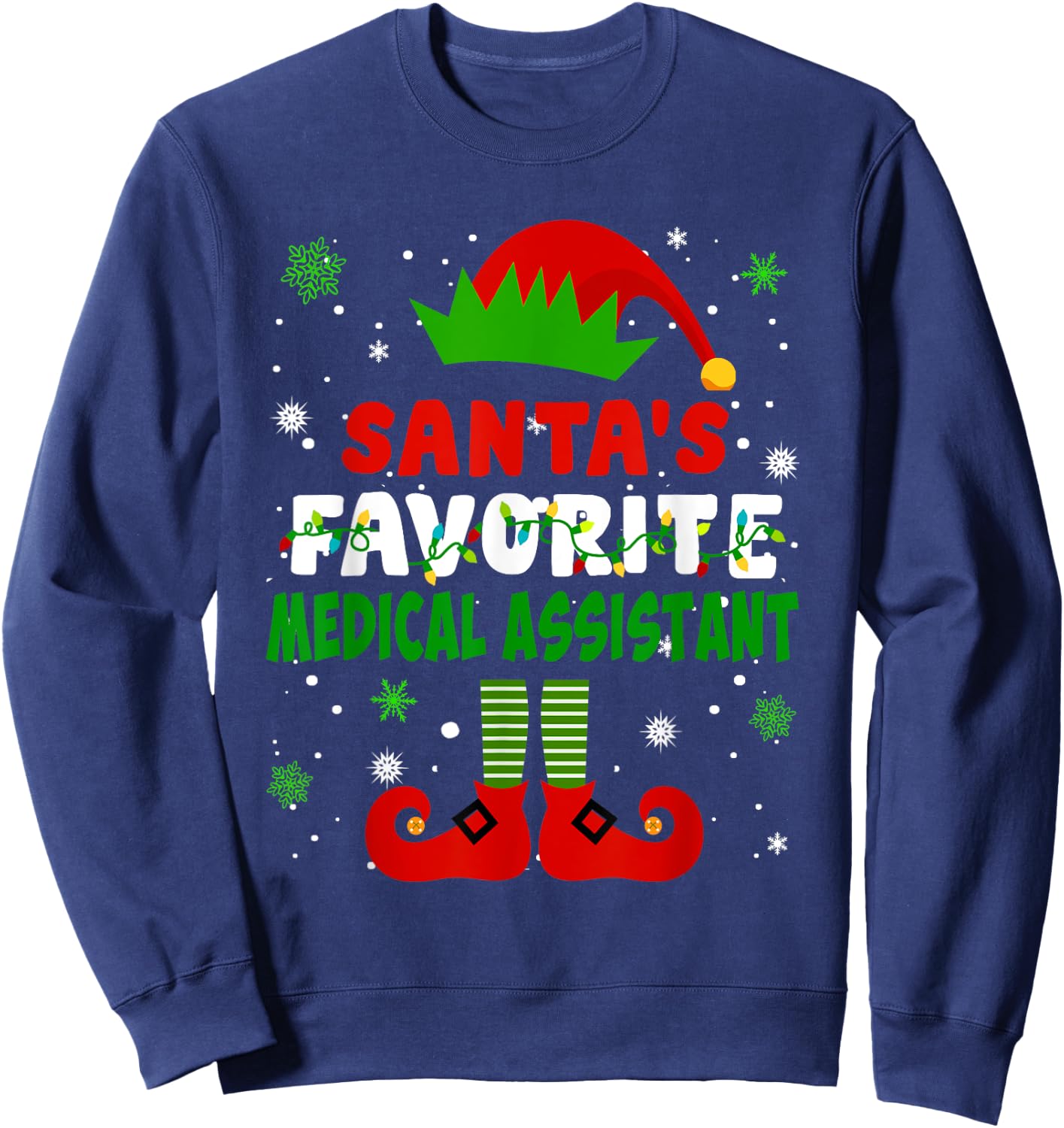 Santa's Favorite Medical Assistant Funny Christmas Gifts Sweatshirt - Sweatshirt | Navy