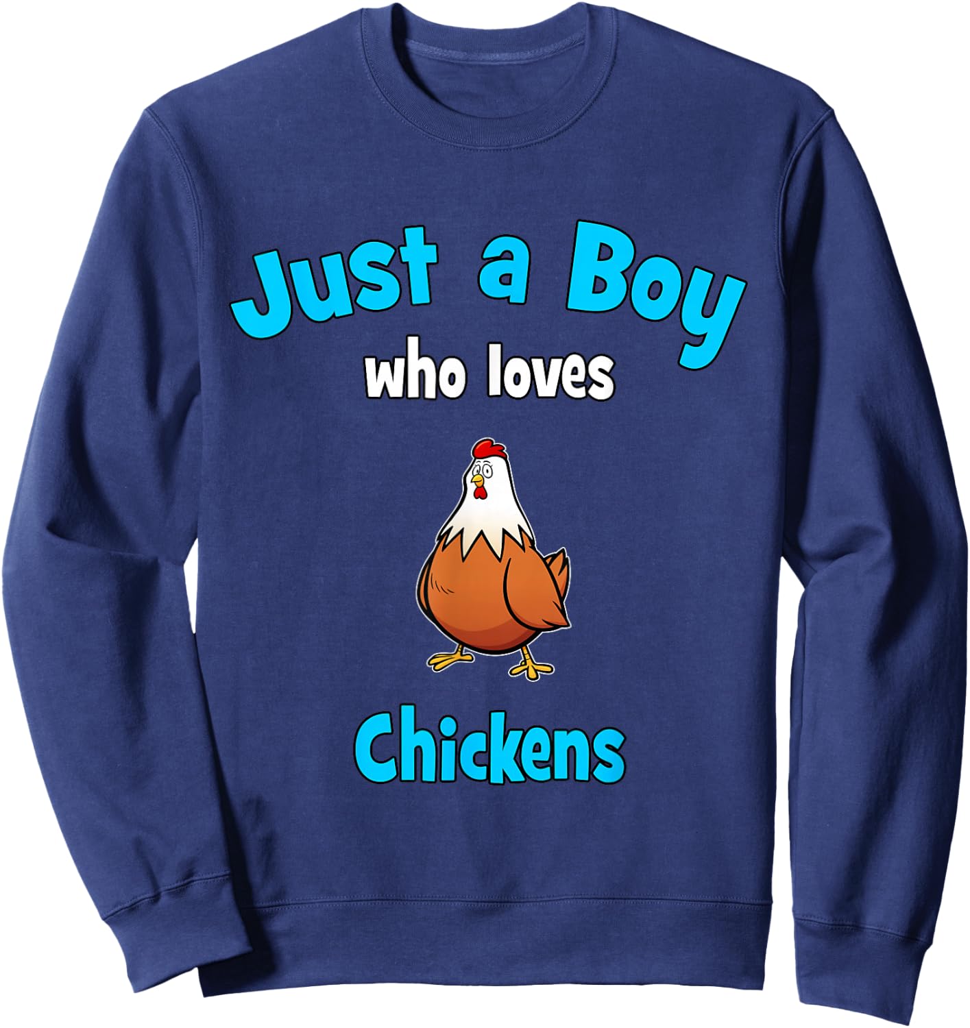 Chicken Shirt for Boys | Children's Chickens Sweatshirt - Sweatshirt | Navy