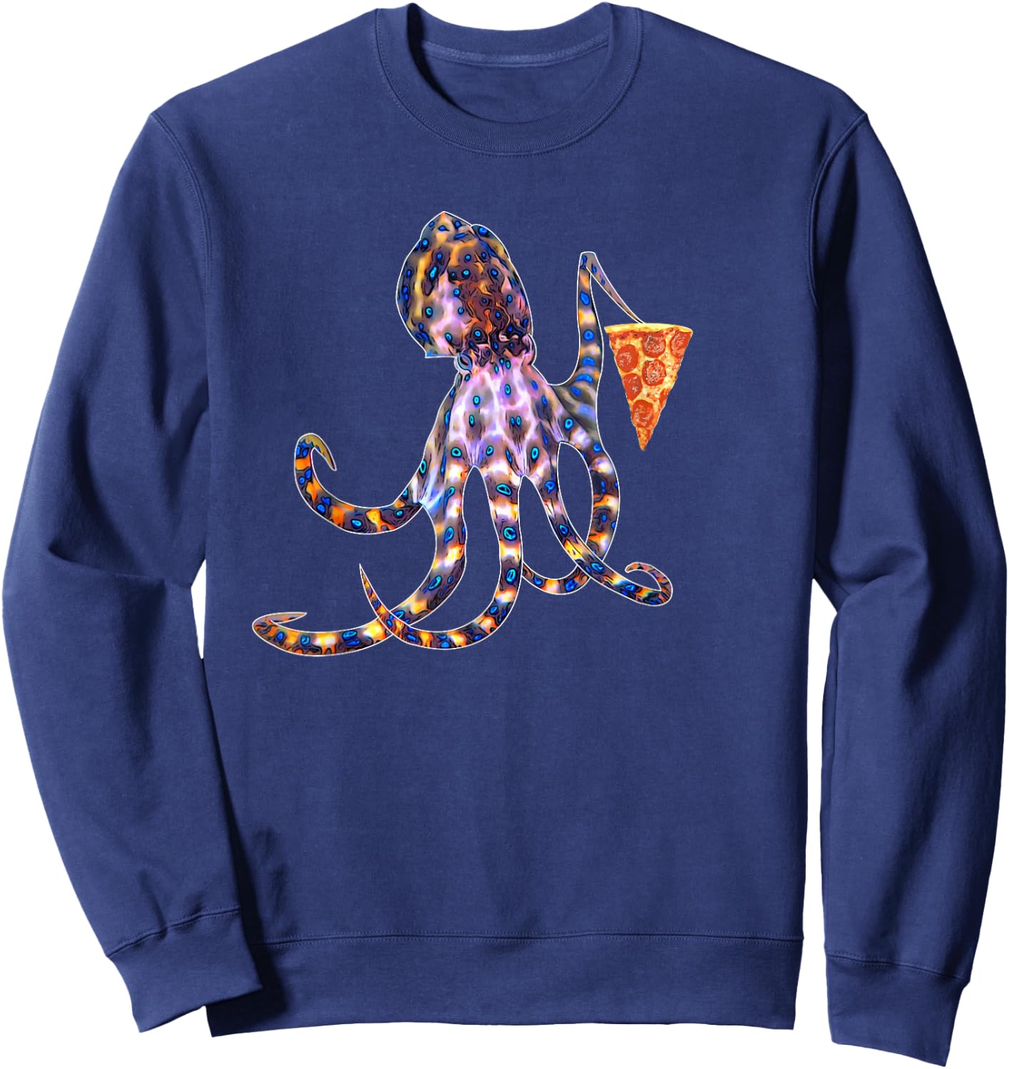 Blue ringed octopus and pizza lovers Sweatshirt - Sweatshirt | Navy