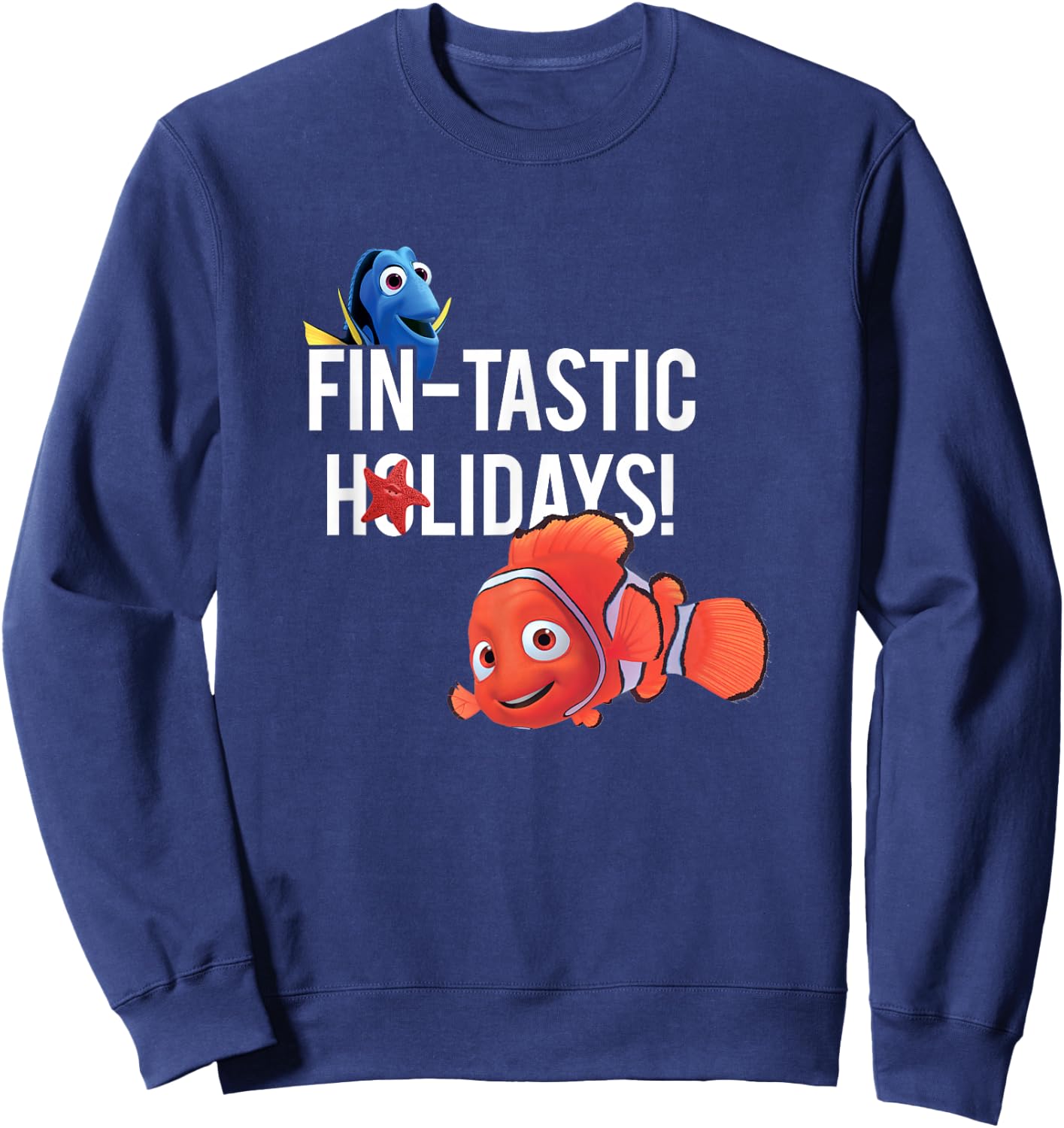 Disney Pixar Finding Nemo Dory & Nemo Fin-Tastic Holidays! Sweatshirt - Sweatshirt | Navy