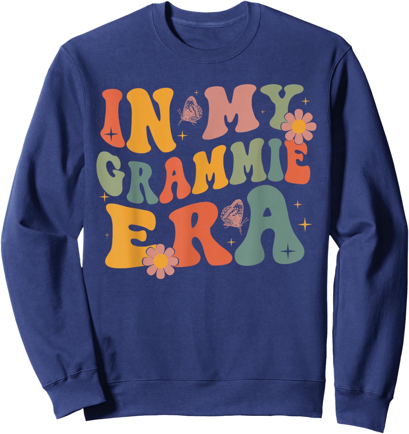 In My Grammie Era Christmas Flower Butterfly Xmas Holida Sweatshirt - Sweatshirt | Navy