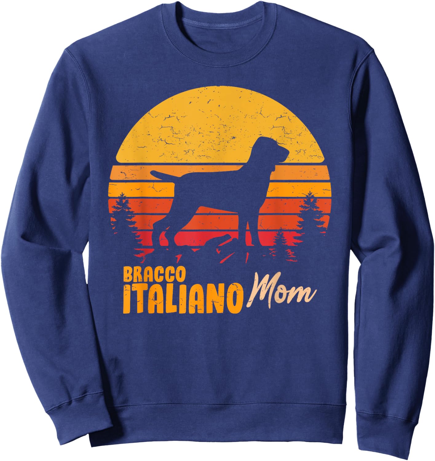 Bracco Italiano Mama Vintage Retro Dog Women's Gift Sweatshirt - Sweatshirt | Navy