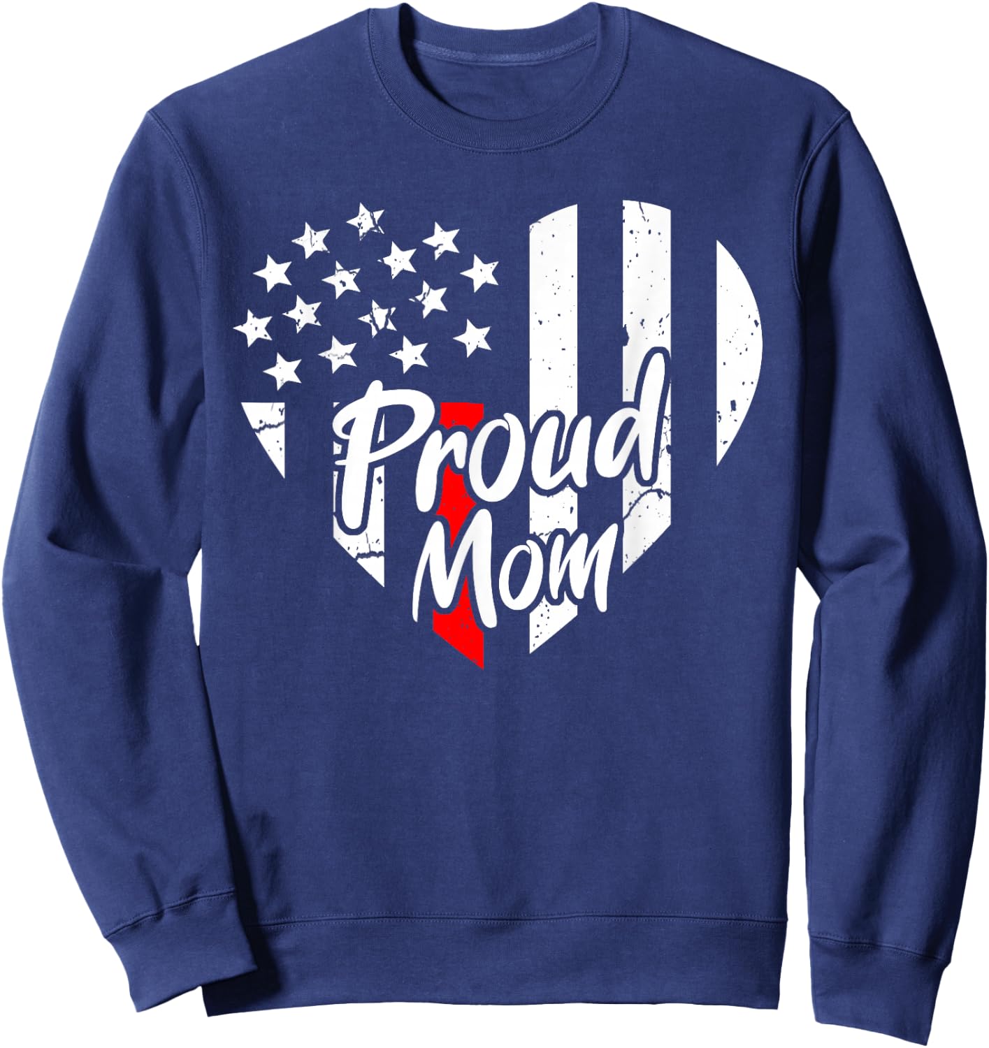 Proud Mom Of A Firefighter Mother Us Thin Red Line Shirt Sweatshirt - Sweatshirt | Navy