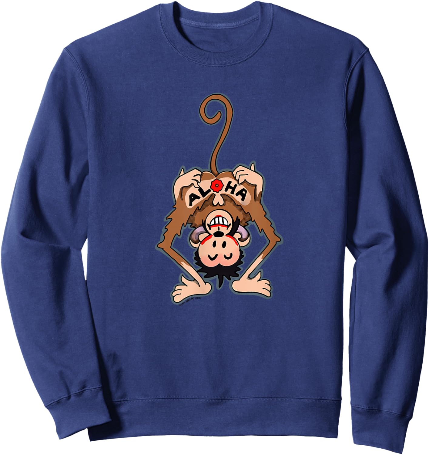 Vintage "Aloha" Monkey Tattoo Sweatshirt - Sweatshirt | Navy