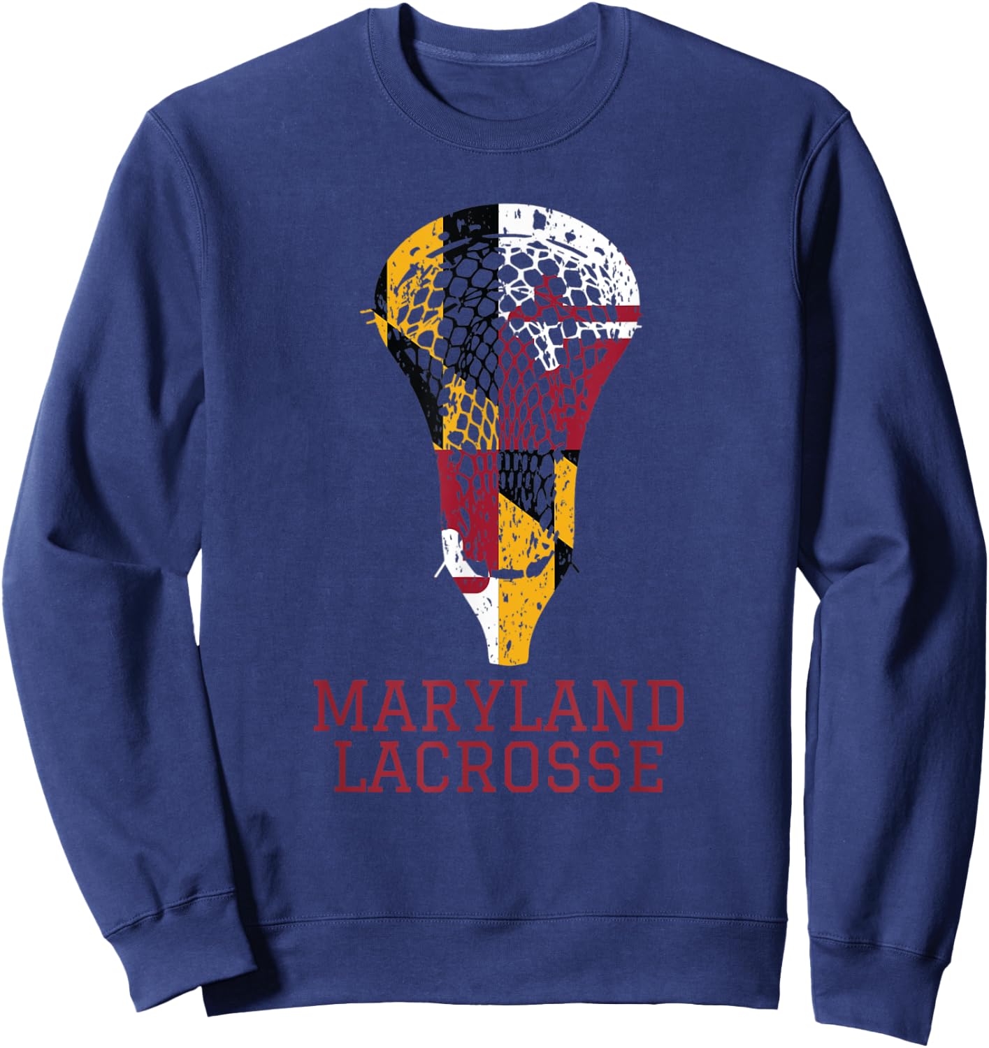 State of Maryland Flag Lacrosse Team Player Lax Coach Gift Sweatshirt - Sweatshirt | Navy