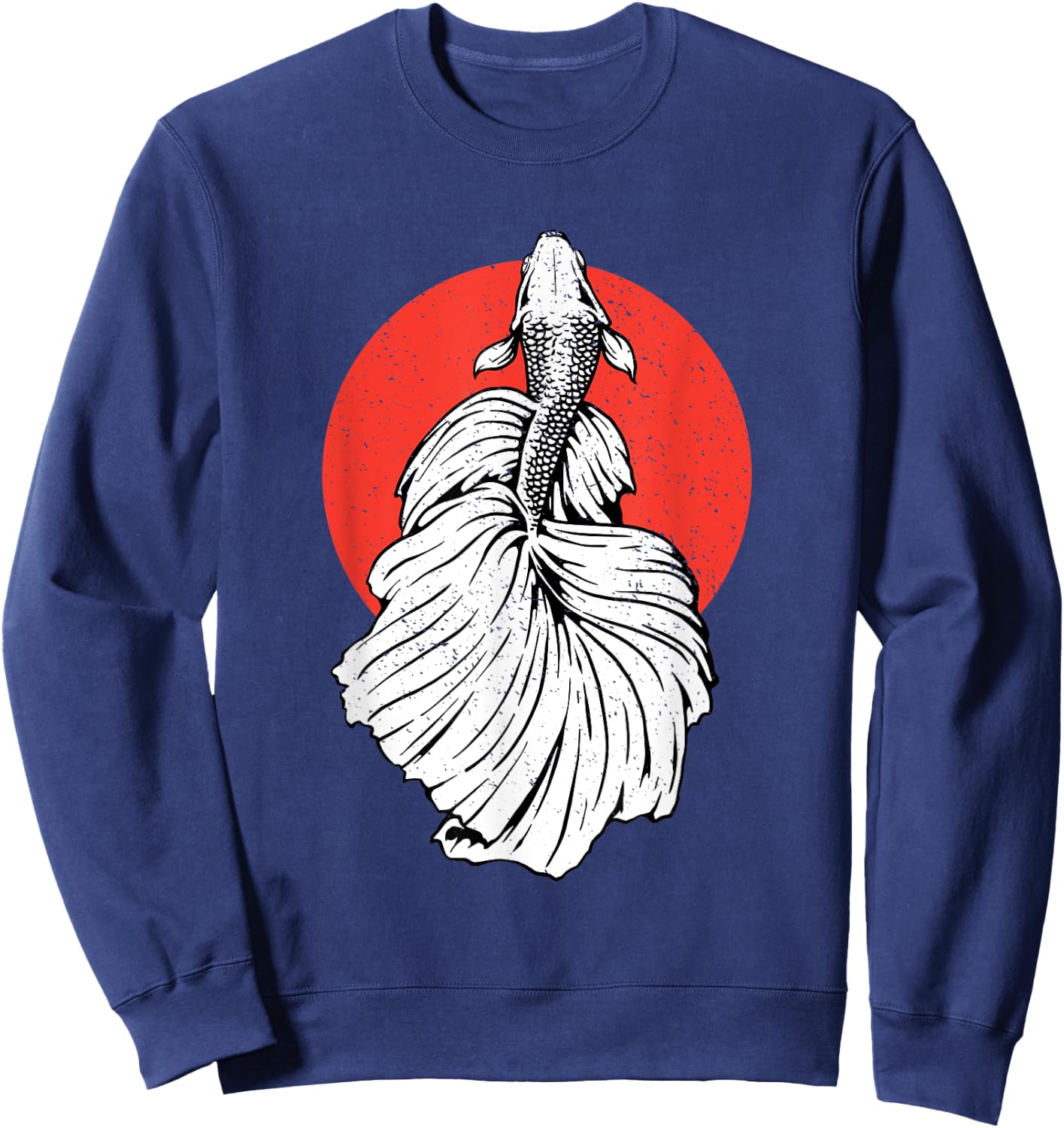 Funny Retro Vintage Betta Fish Sweatshirt - Sweatshirt | Navy