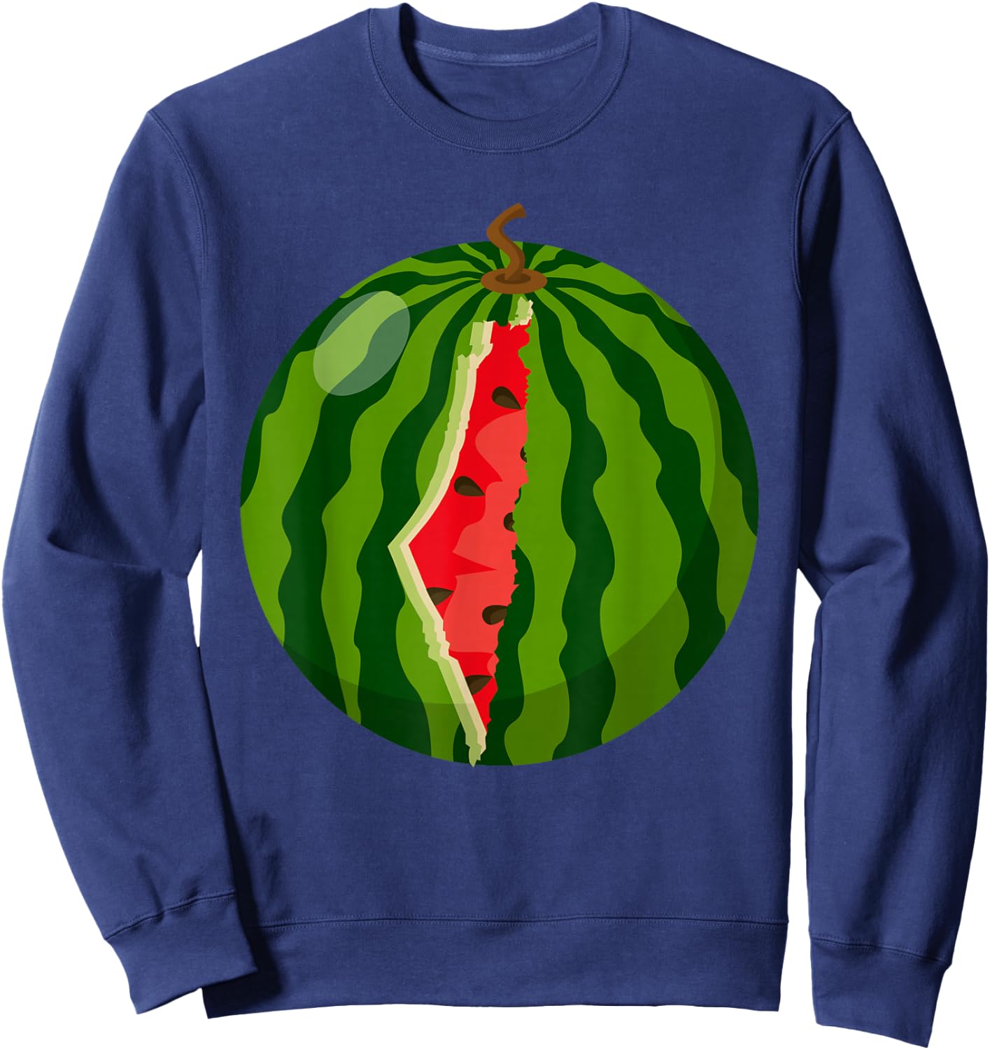 Palestine Map Watermelon Arabic Calligraphy Sweatshirt - Sweatshirt | Navy