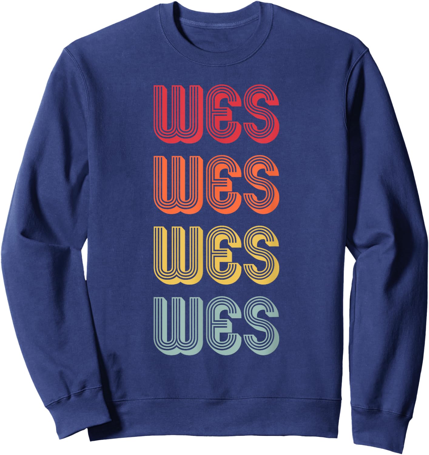 WES Gift Name Personalized Funny Retro Vintage Birthday Sweatshirt - Sweatshirt | Navy