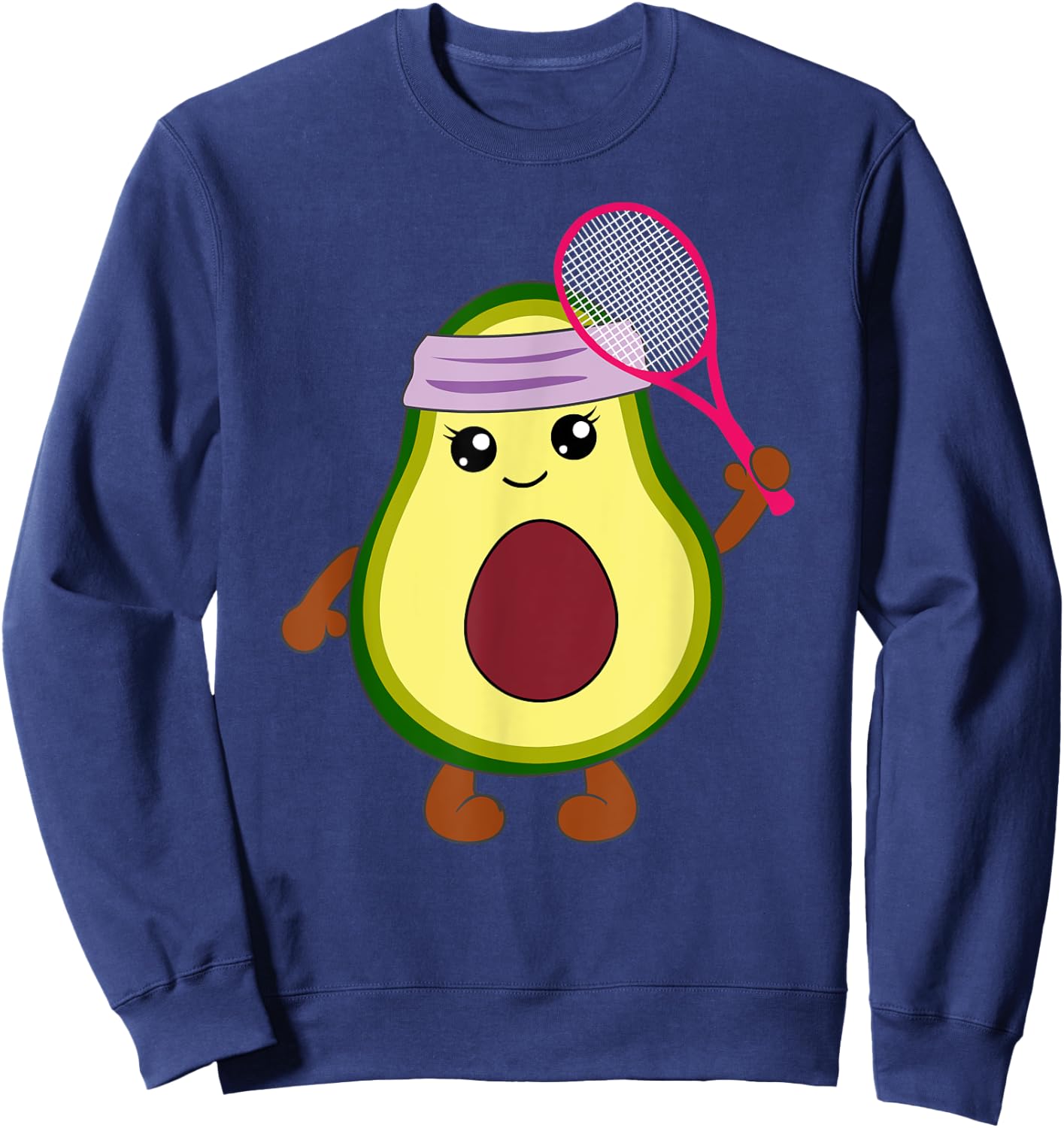 Funny Avocado Tennis Player Tennis Gift Vegetarian Sweatshirt - Sweatshirt | Navy