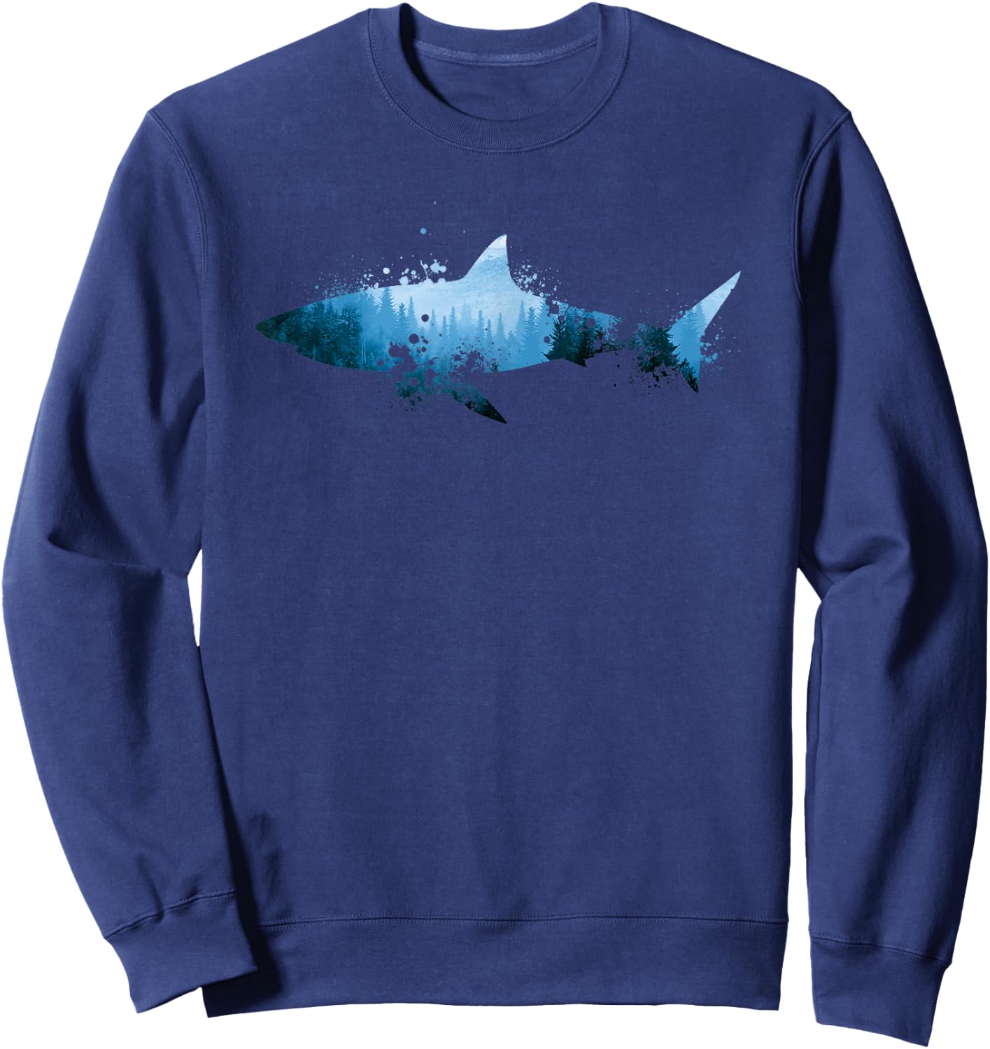 Men Women Boy Girl | Sharks Apparel Gifts Vintage Shark Silhouette | Hammerhead Shark Tiger Shark , Black, Small Sweatshirt - Sweatshirt | Navy