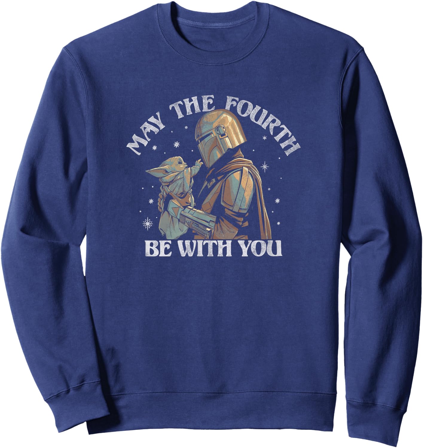 Star Wars The Mandalorian May The Fourth Be With You Stamp Sweatshirt - Sweatshirt | Navy