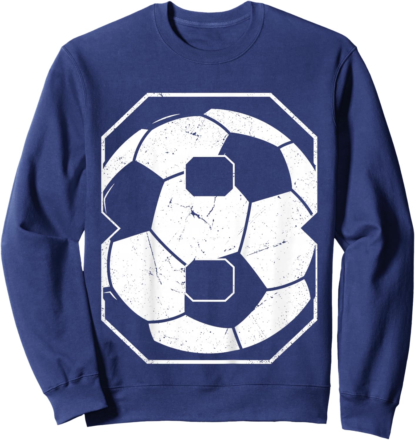Kids 8th Birthday Boy Soccer Player Football 8 Years Old Sweatshirt - Sweatshirt | Navy