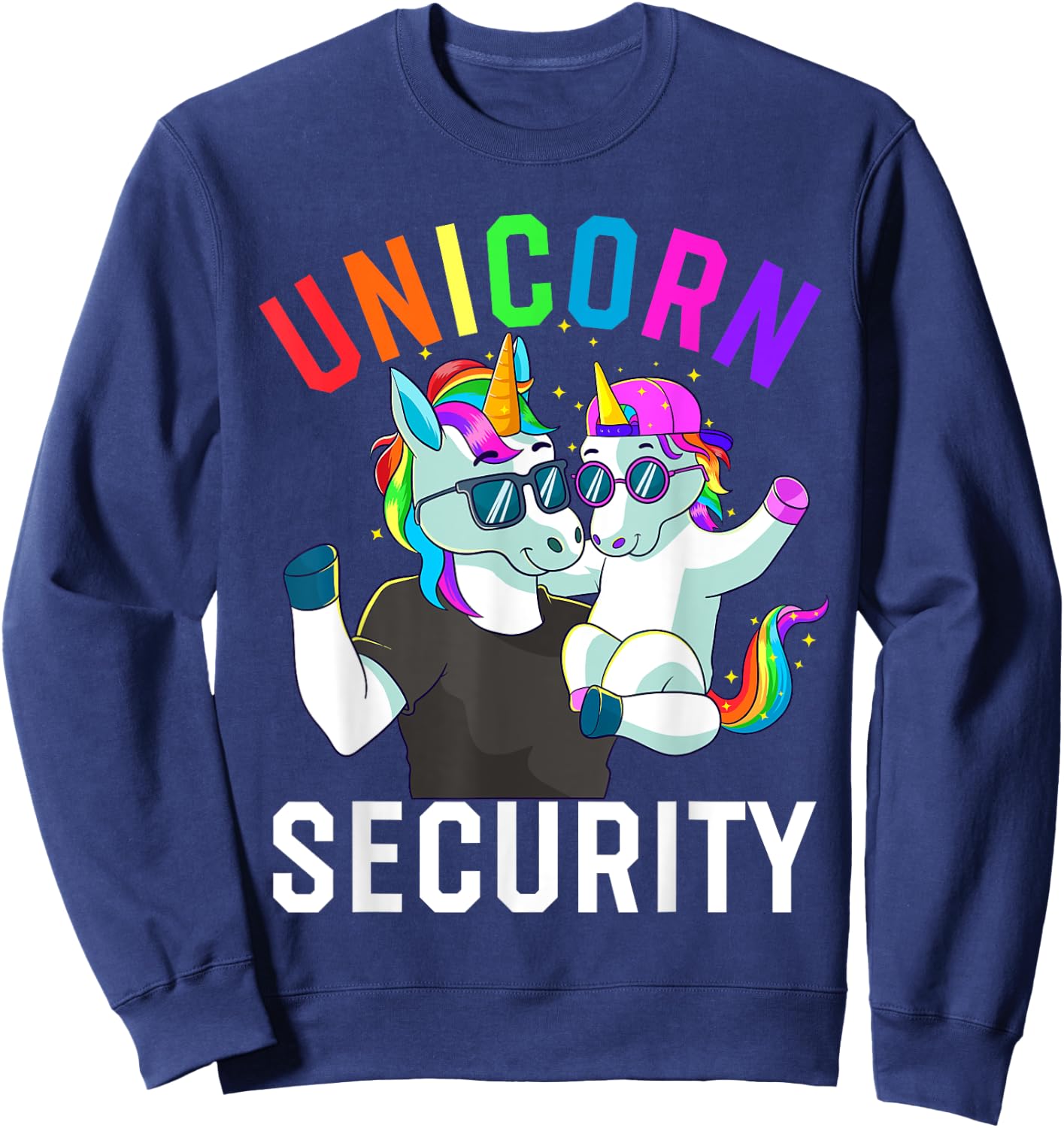 Unicorn Security Boy Brother Baby Sister Dad Family Birthday Sweatshirt - Sweatshirt | Navy