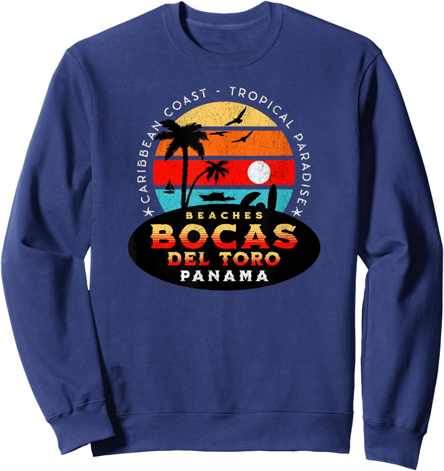 Bocas del Toro Panama Tropical Beach Sunset Design Sweatshirt - Sweatshirt | Navy
